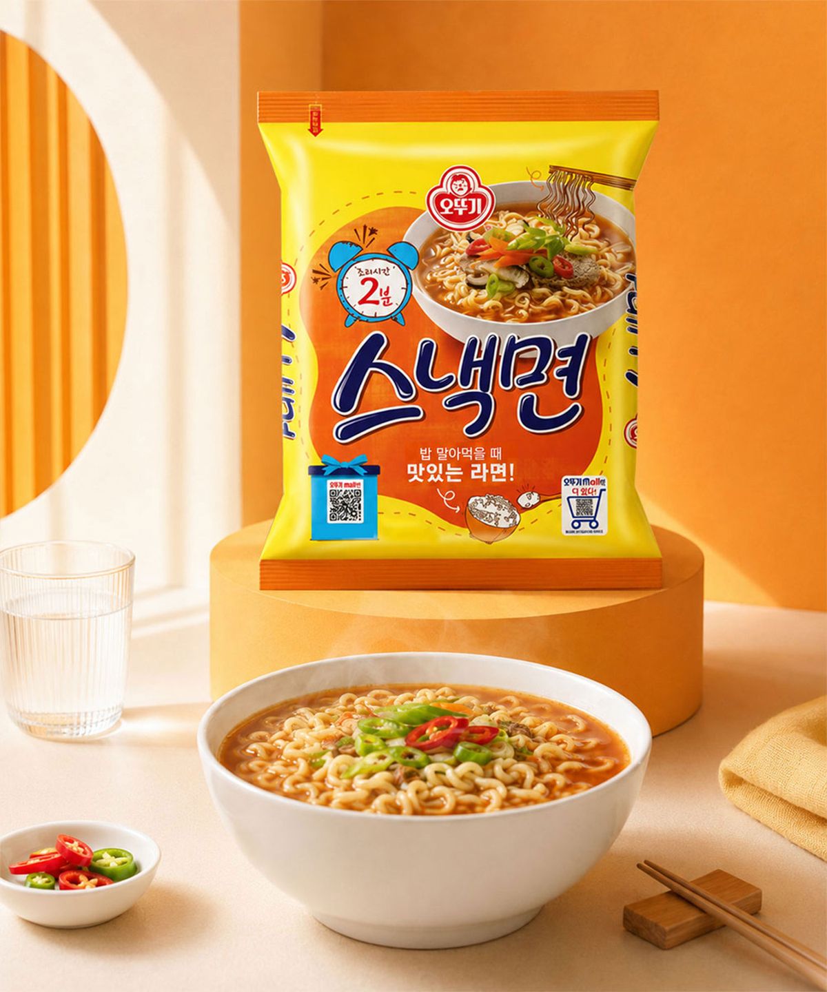 오뚜기(OTOKI) 스낵면 40개입 (5개입번들 x 8개)