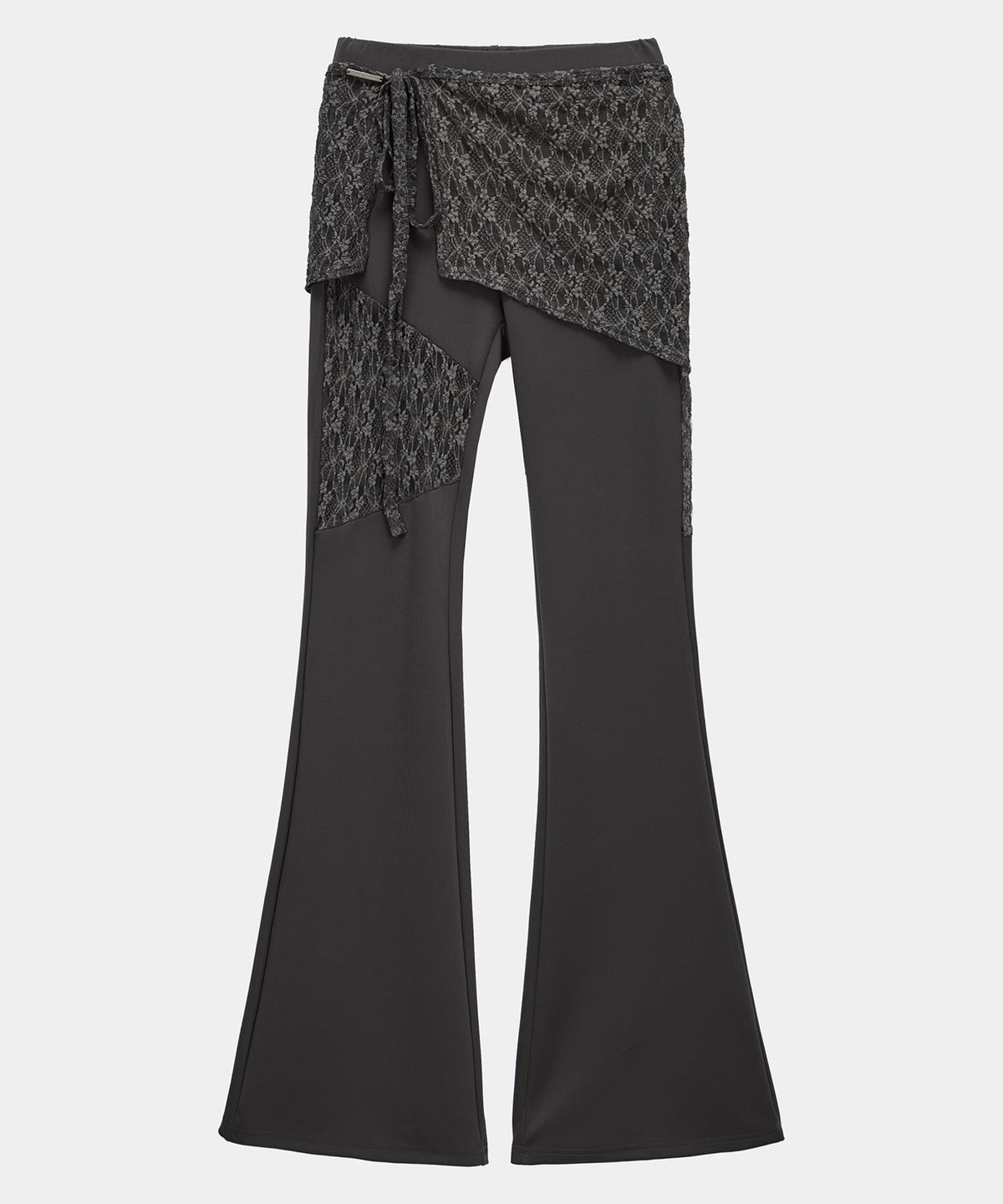 에트오소메(ETRE AU SOMMET) See Through Lace Lap Bootcut Pants (Charcoal)