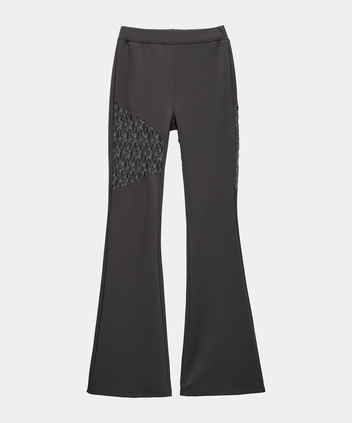 에트오소메(ETRE AU SOMMET) See Through Lace Lap Bootcut Pants (Charcoal)