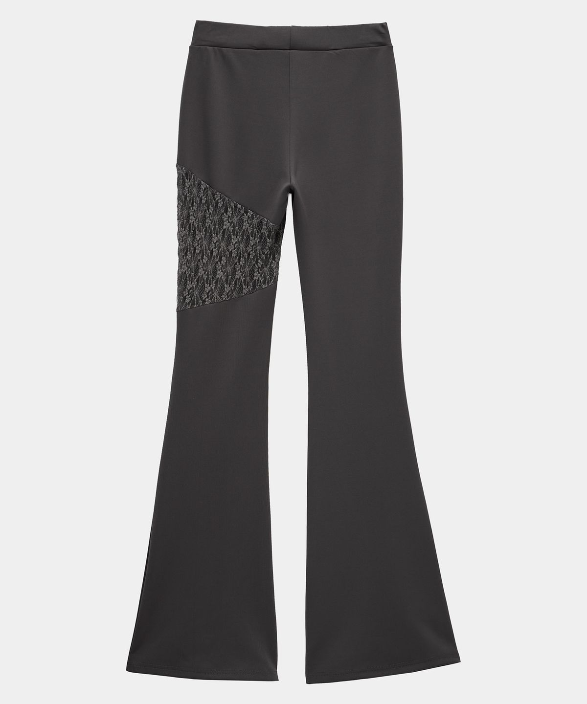 에트오소메(ETRE AU SOMMET) See Through Lace Lap Bootcut Pants (Charcoal)