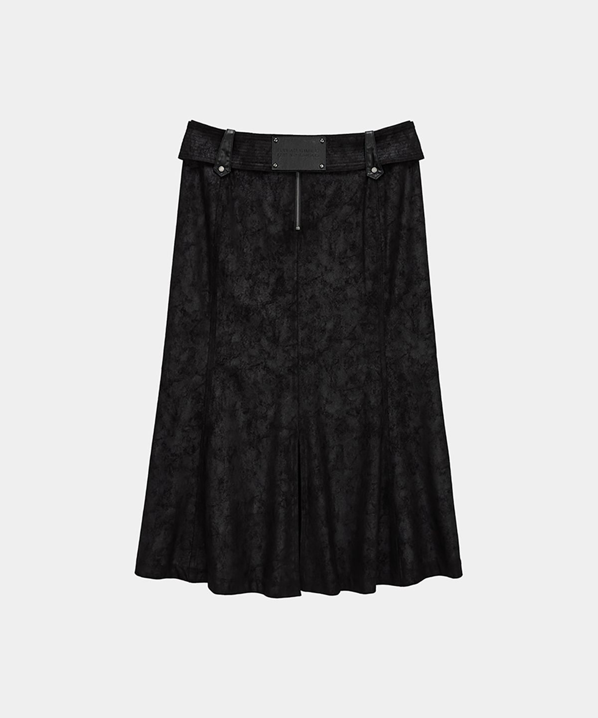 에트오소메(ETRE AU SOMMET) Suede Belt Low Rise Long Skirt (Black)