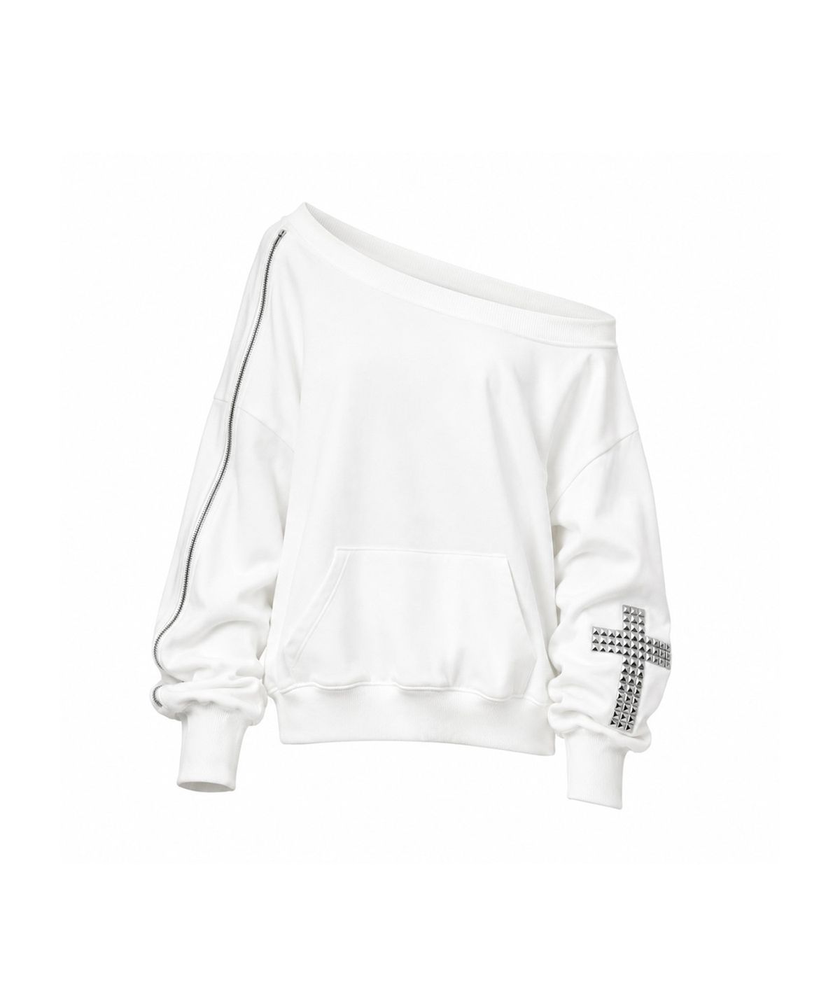 쿄이(KYOIII) CROSS SHOULDER SWEATSHIRT(WHITE)