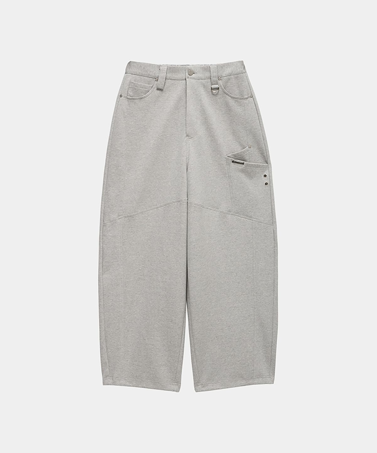 에트오소메(ETRE AU SOMMET) Panel Pocket Wide Training Pants (Melange Gray)