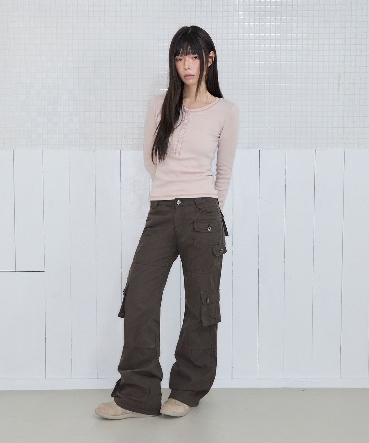 미레코(MIRECO) MULTI POCKET CARGO PT DEEP BROWN