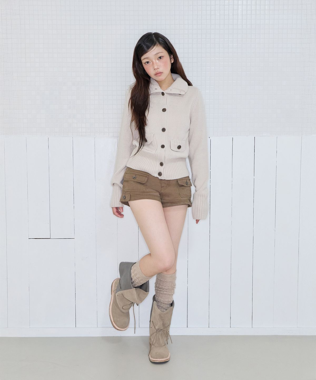 미레코(MIRECO) MULTI POCKET CARGO SHORTS CAMEL