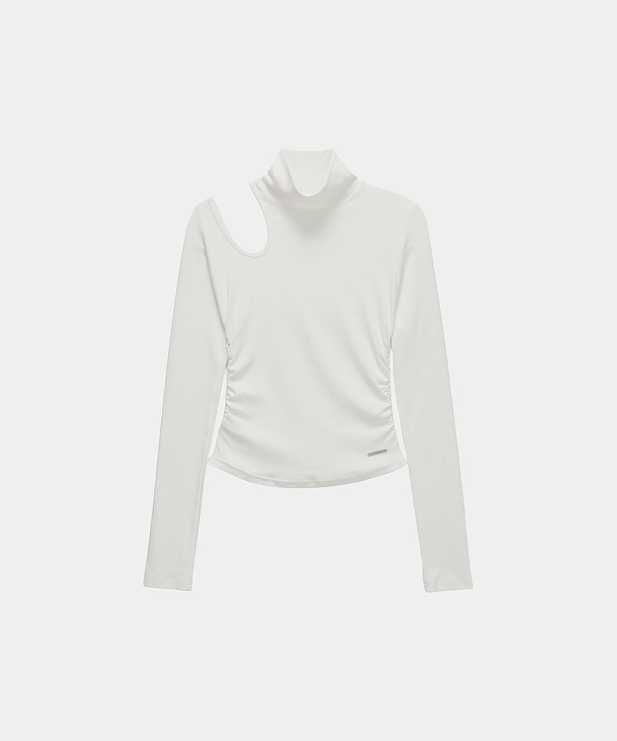 에트오소메(ETRE AU SOMMET) High Neck Shoulder Cut-Out Top (Ivory)