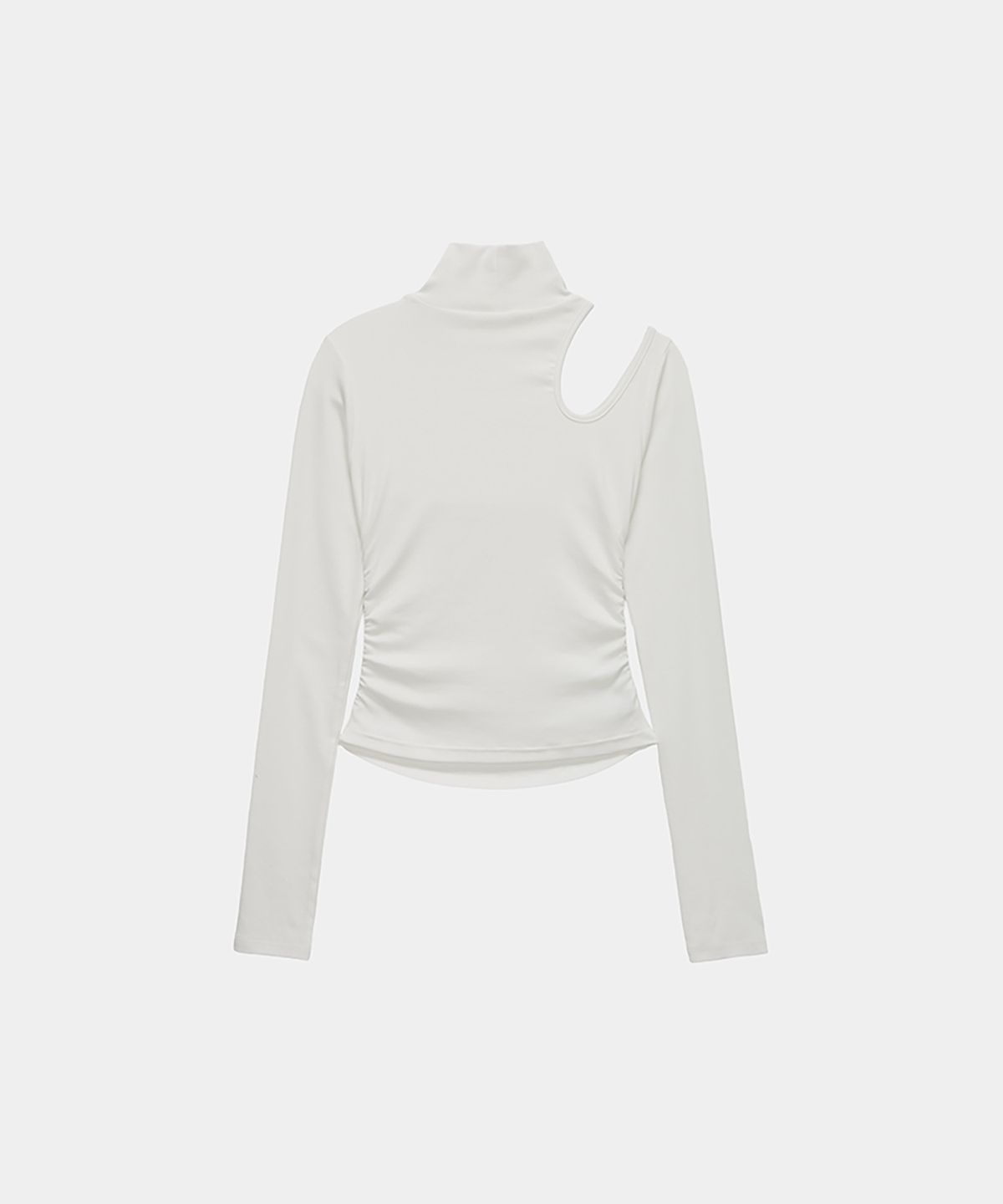 에트오소메(ETRE AU SOMMET) High Neck Shoulder Cut-Out Top (Ivory)