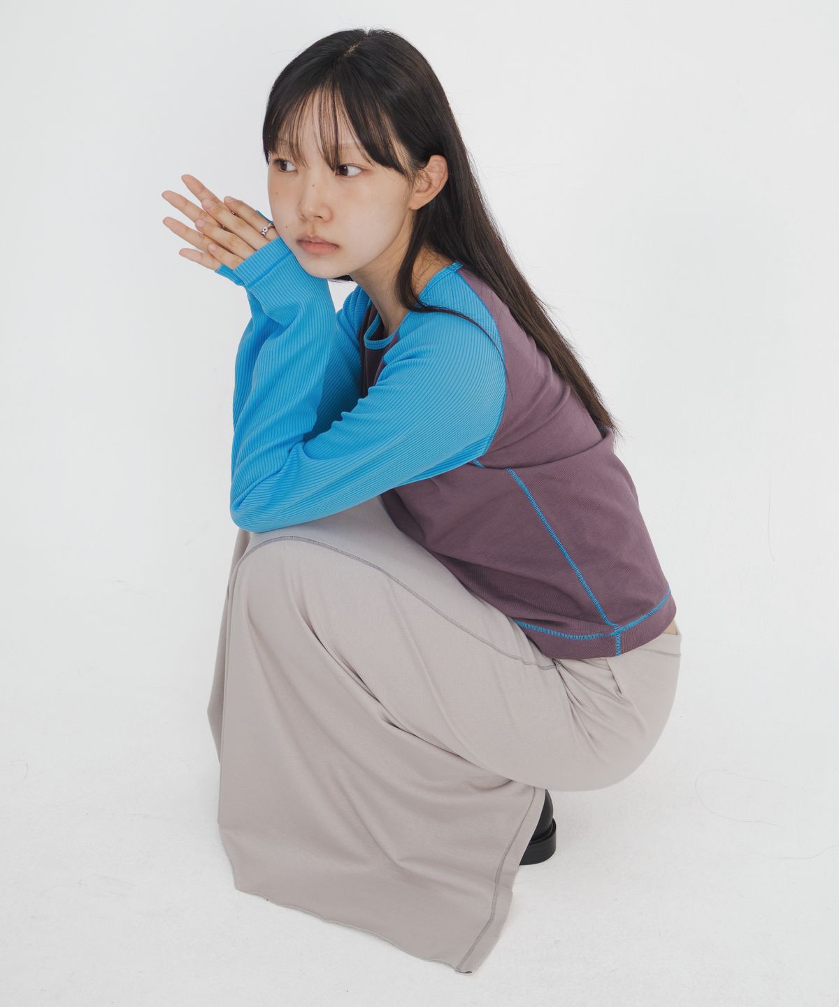 고리(GORI) Stitch Raglan Long Sleeve (purple)