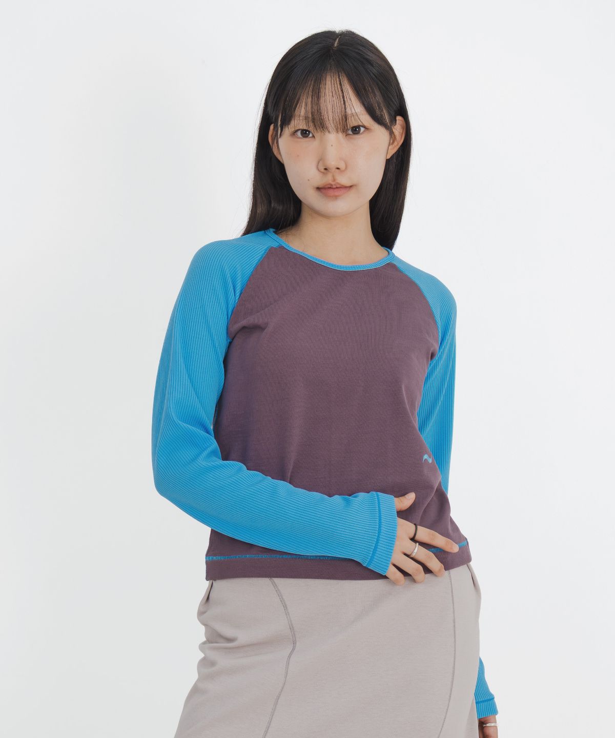 고리(GORI) Stitch Raglan Long Sleeve (purple)