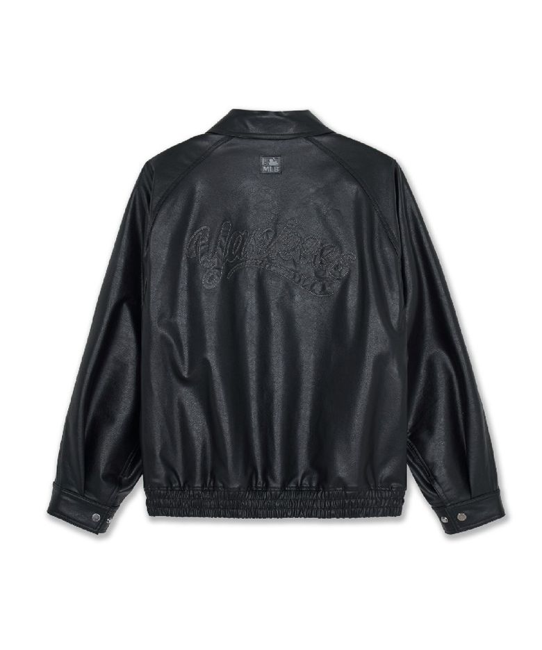빈티지 페이크 레더자켓 NY (Black)