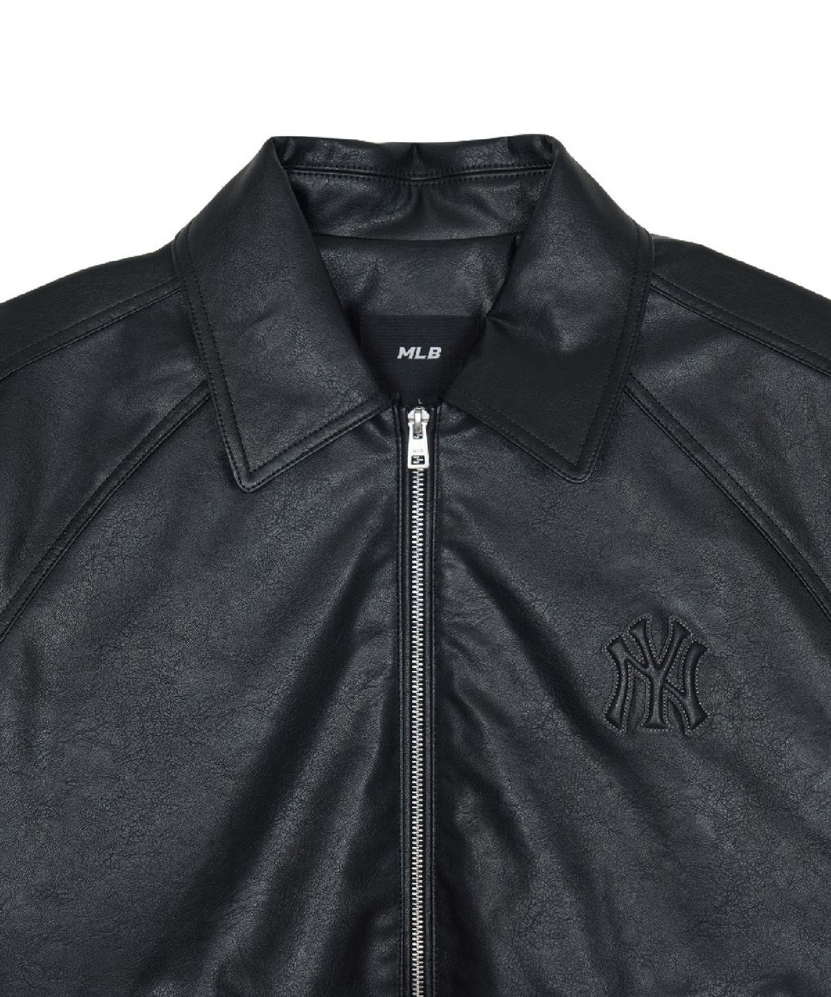 엠엘비(MLB) 빈티지 페이크 레더자켓 NY (Black)