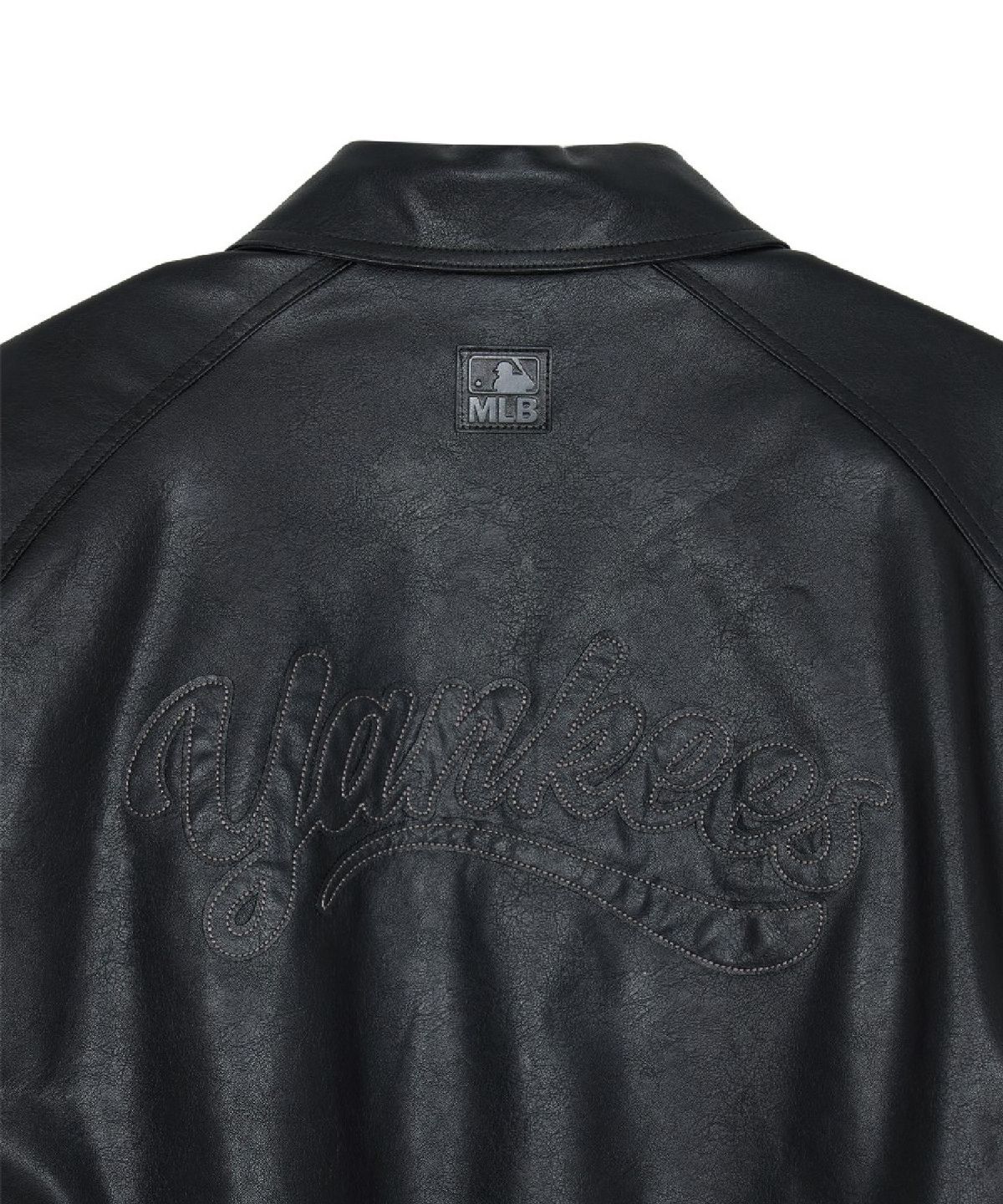 엠엘비(MLB) 빈티지 페이크 레더자켓 NY (Black)
