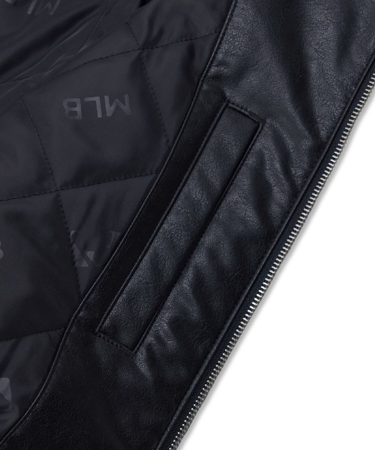 엠엘비(MLB) 빈티지 페이크 레더자켓 NY (Black)