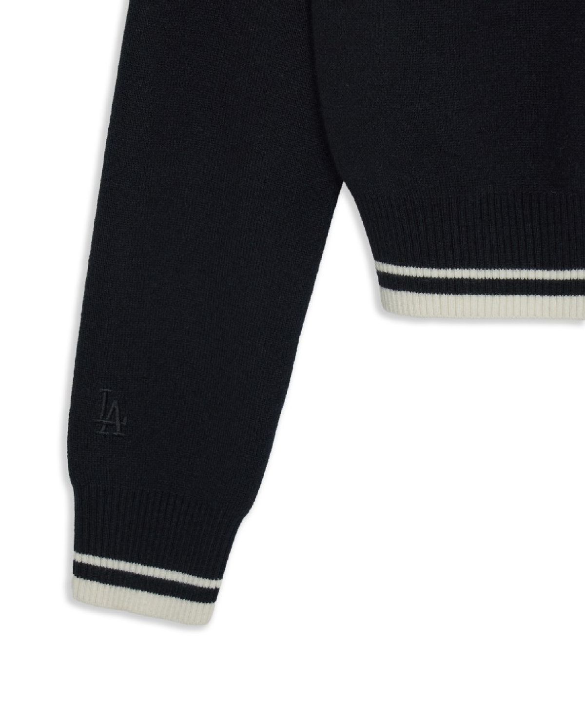 엠엘비(MLB) 여성 바시티 레터링 후드 스웨터 풀오버 LA (Black)