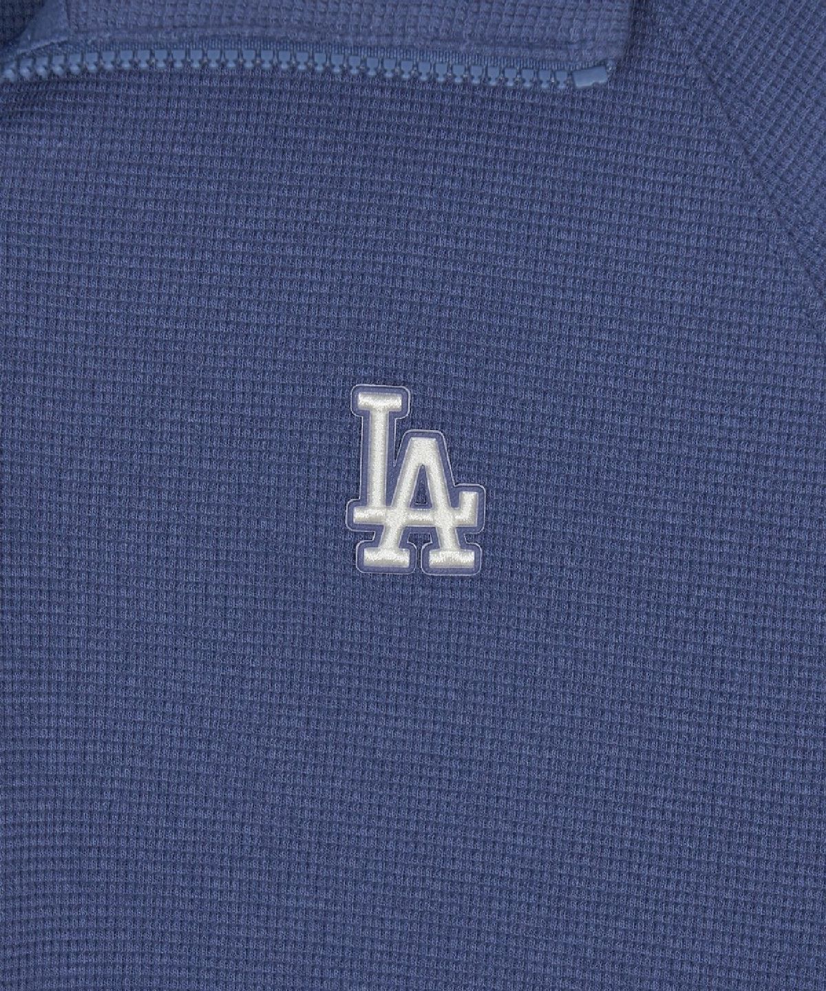엠엘비(MLB) 여성 베이직 와플 반집업 맨투맨 LA (Indigo)