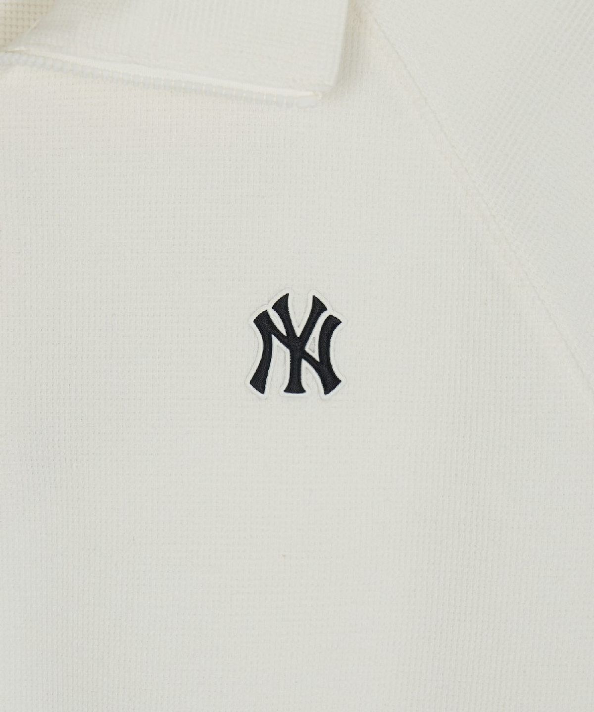 엠엘비(MLB) 여성 베이직 와플 반집업 맨투맨 NY (Cream)
