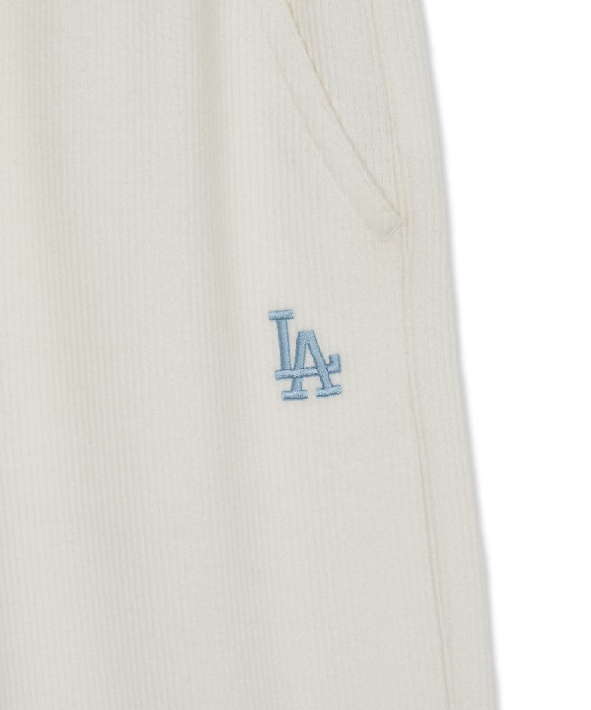 엠엘비(MLB) 여성 바시티 골지 세미와이드 팬츠 LA (Cream)