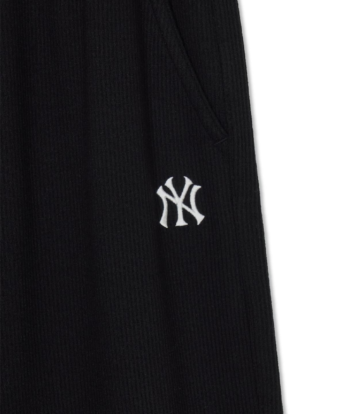 엠엘비(MLB) 여성 바시티 골지 세미와이드 팬츠 NY (Black)