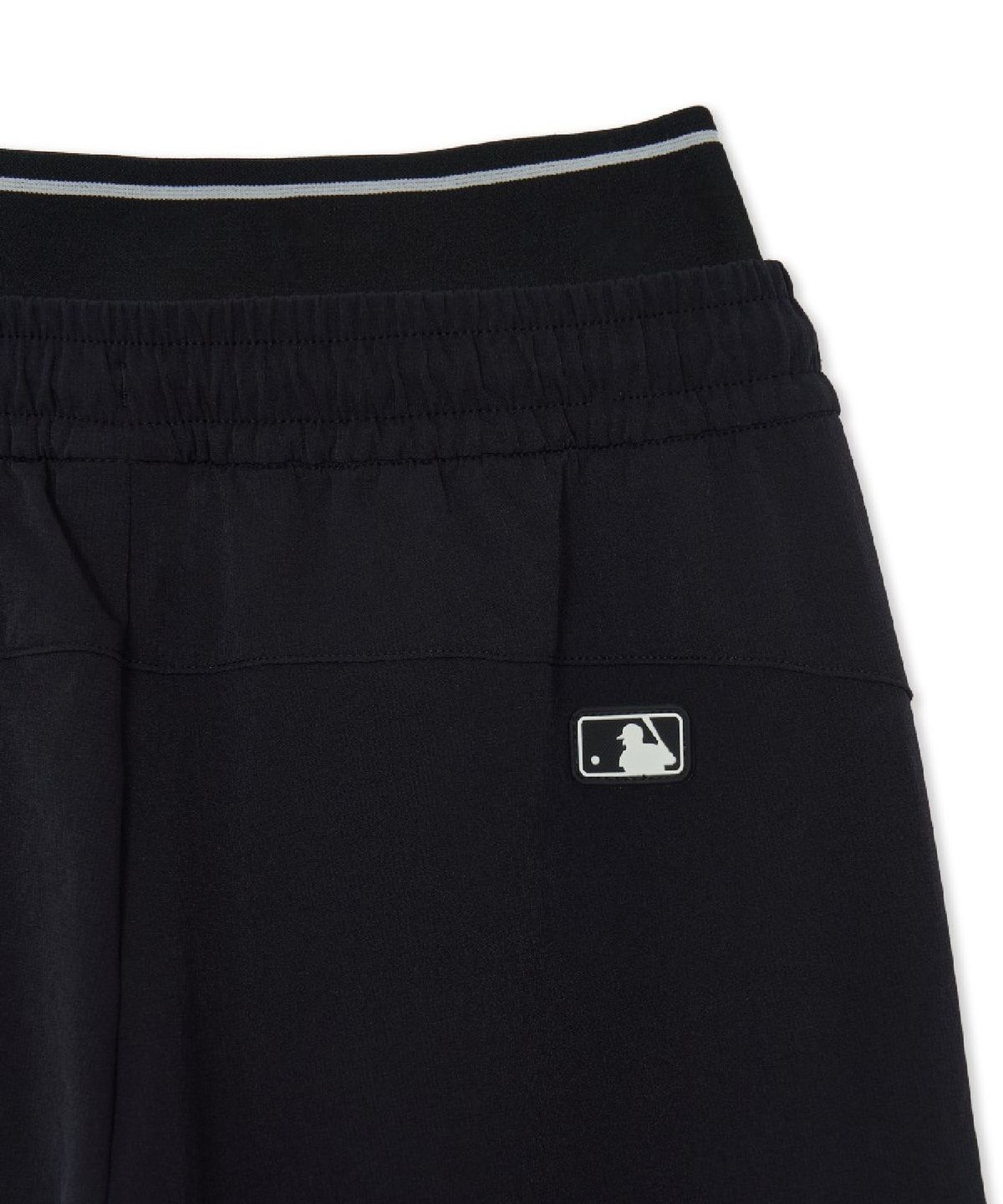 엠엘비(MLB) 여성 더블웨이스트 로고밴드 카고 와이드 플레어 팬츠 LA (Black)