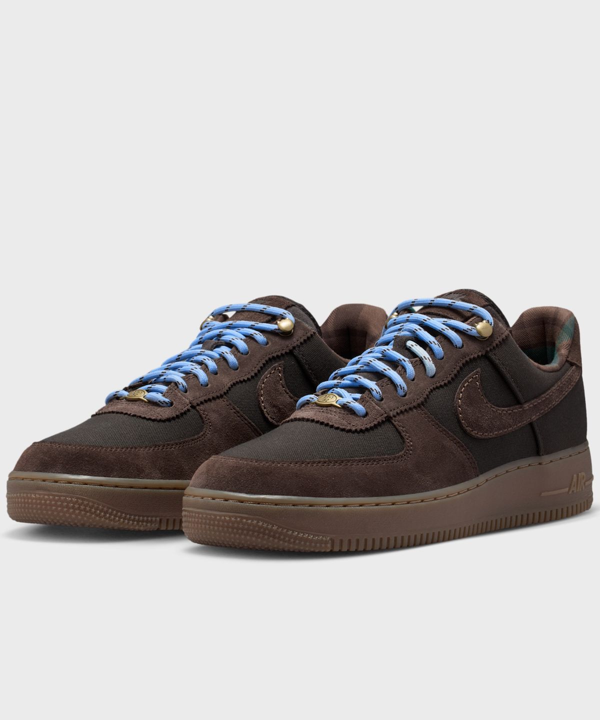나이키(NIKE) 에어 포스 1 07 LV8 M - 쉐도우 헤더:검 미디엄 브라운:라이트 아머리 블루:바로크 브라운 / IZ4702-235