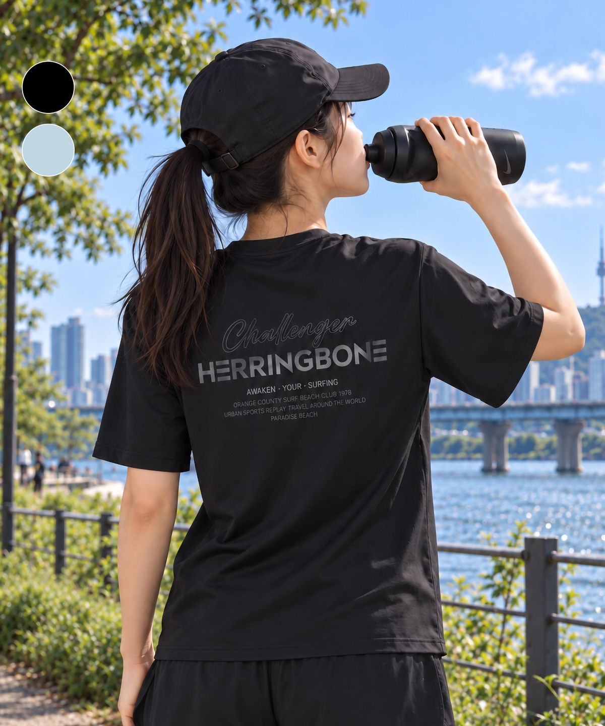 헤링본(HERRINGBONE) 루즈핏 반팔 액티비티 스포츠 상의 / RG346M
