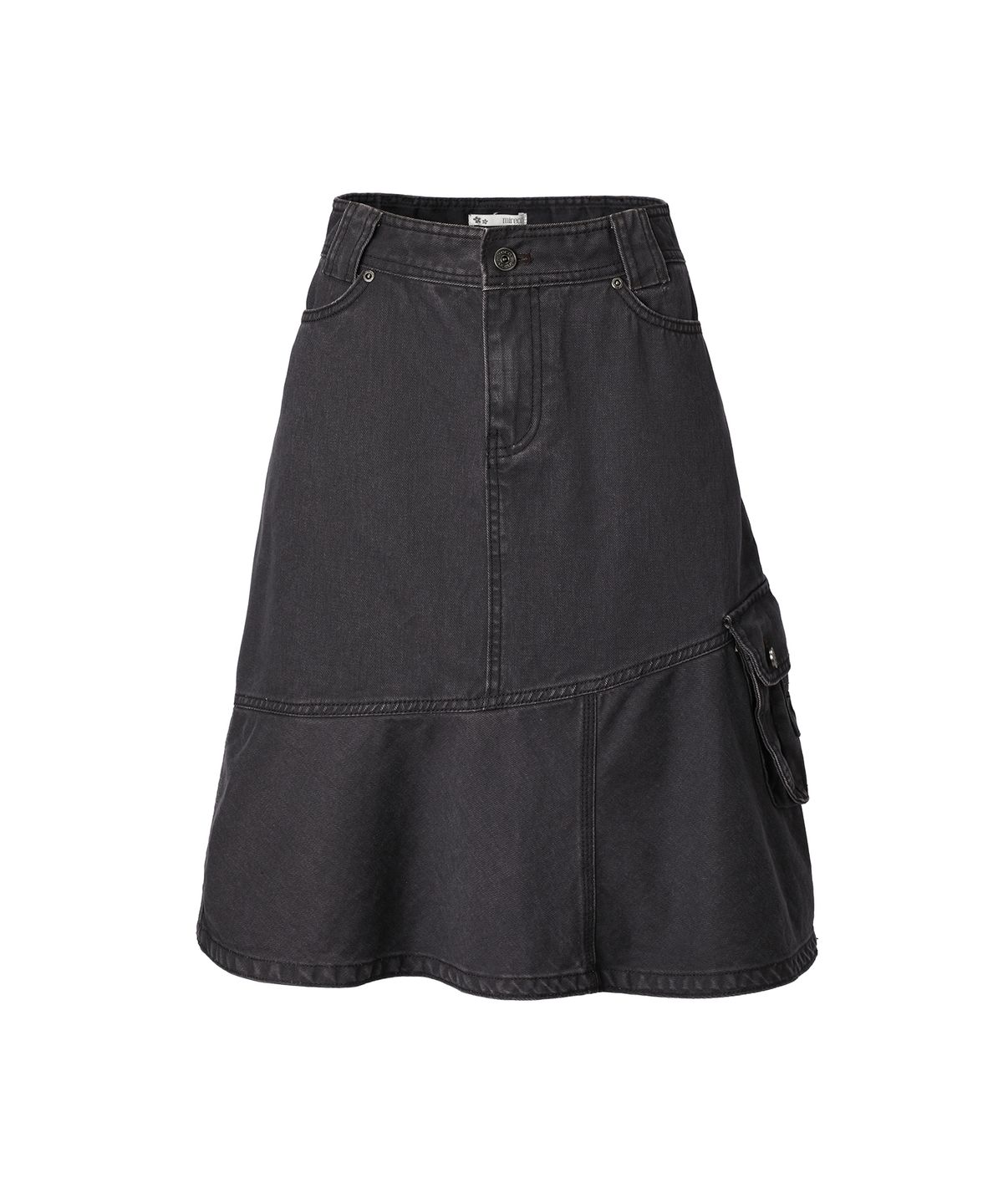 미레코(MIRECO) CARGO POCKET MERMAID MIDI SK CHARCOAL