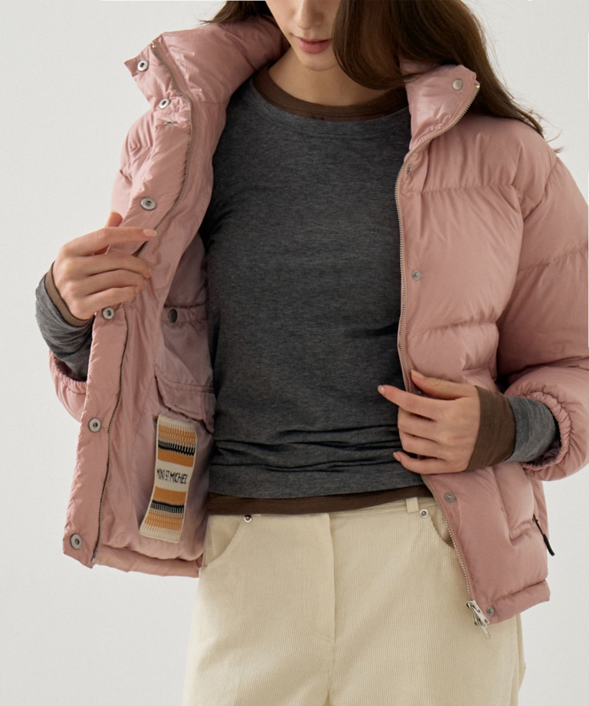 르몽생미셸(LE MONT ST MICHEL) MADRENE - GLOSSY DUCK DOWN JACKET_Pink