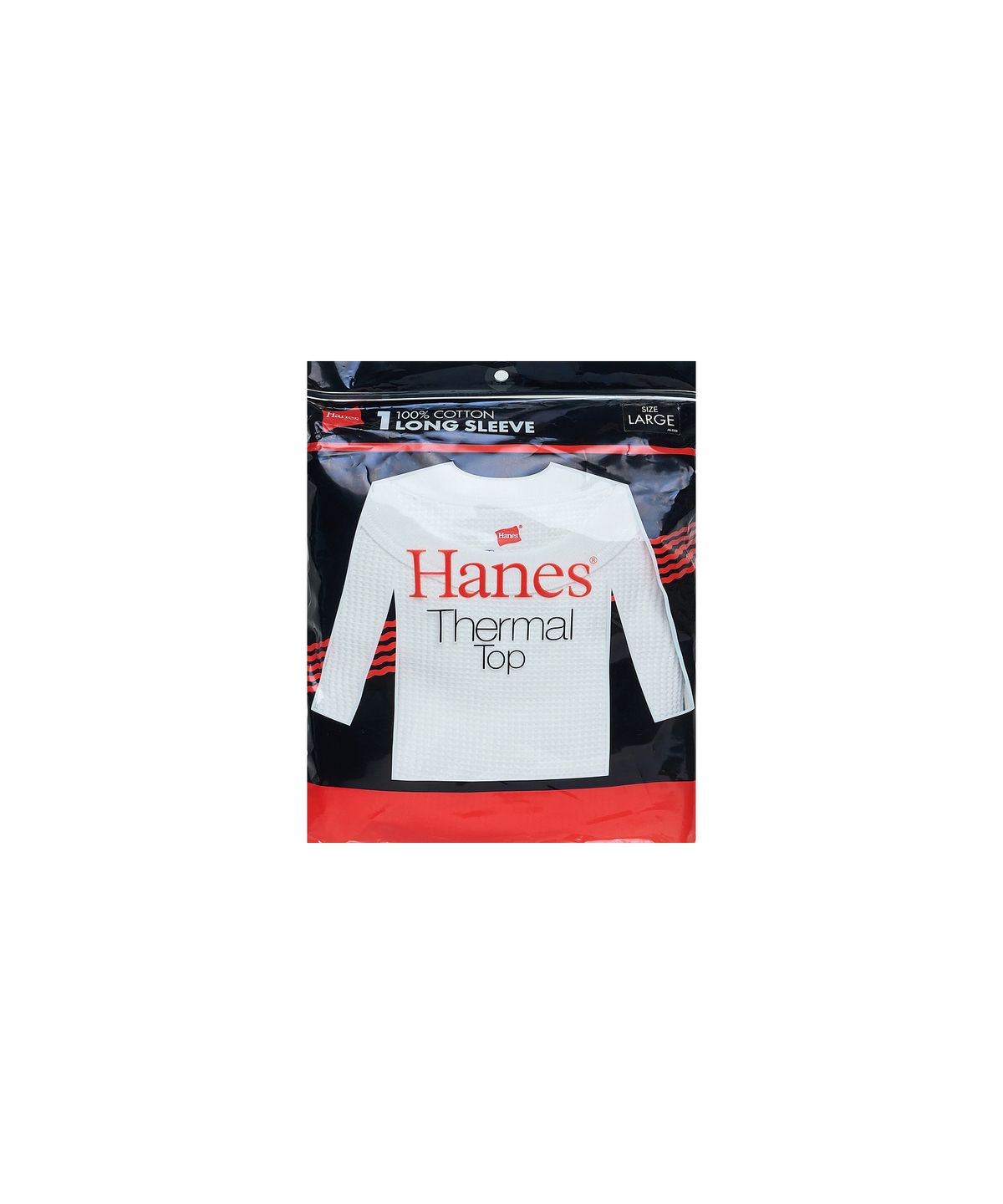 헤인즈(HANES) 써멀 탑 크루넥 롱 슬리브 티셔츠 화이트