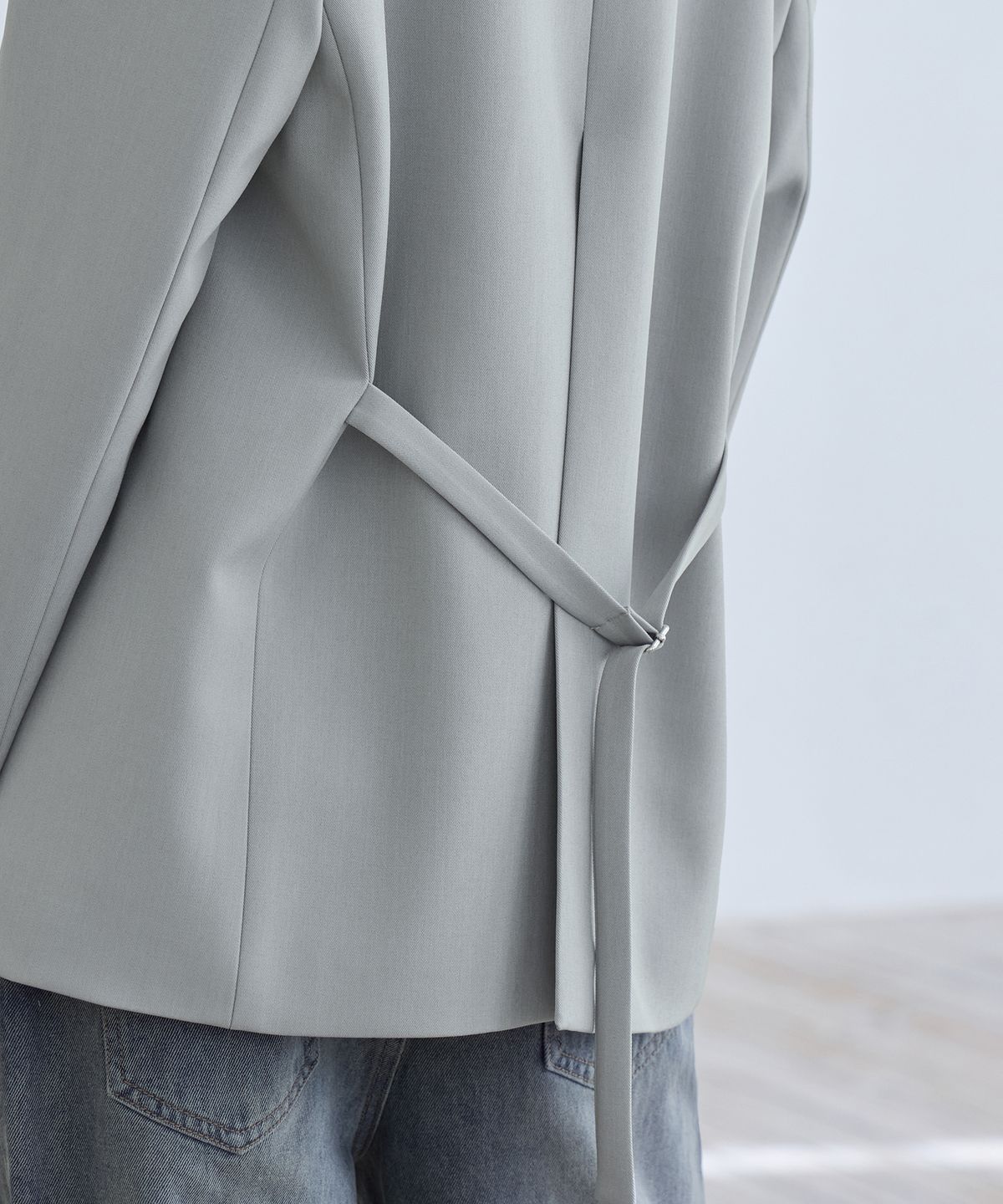 런던다다(LONDONDADA) Belted Tailored Jacket, FOG GREY