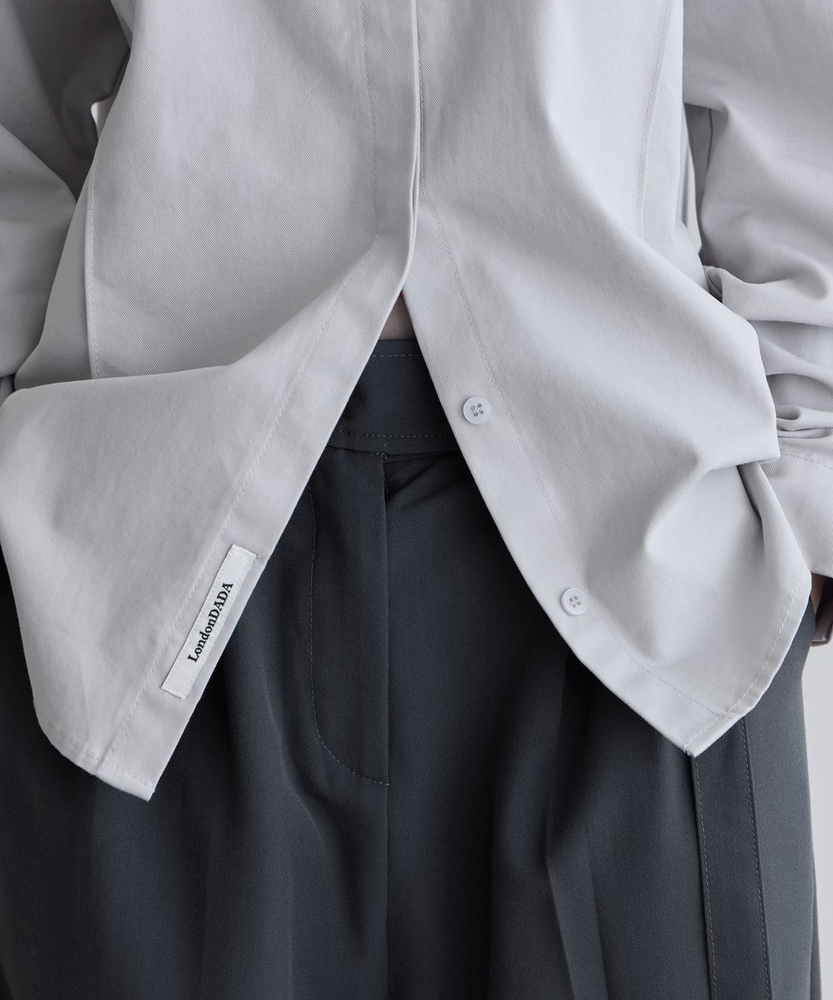 런던다다(LONDONDADA) Essential Oversized Shirt, L.GREY