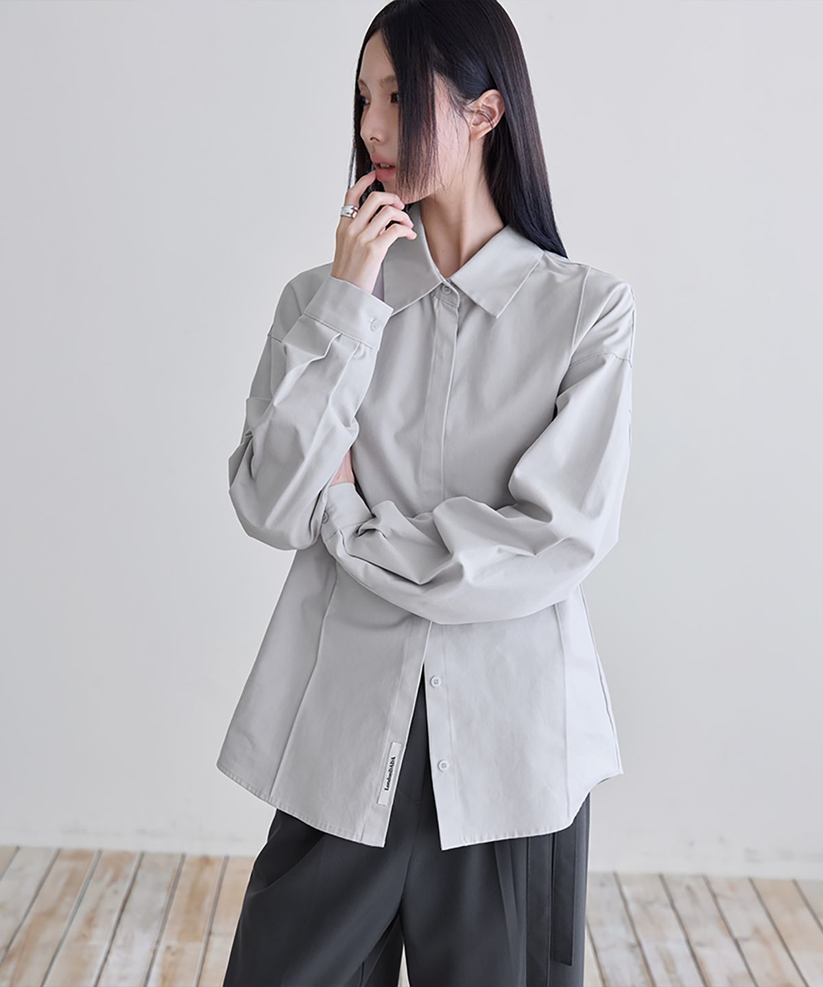 런던다다(LONDONDADA) Essential Oversized Shirt, L.GREY