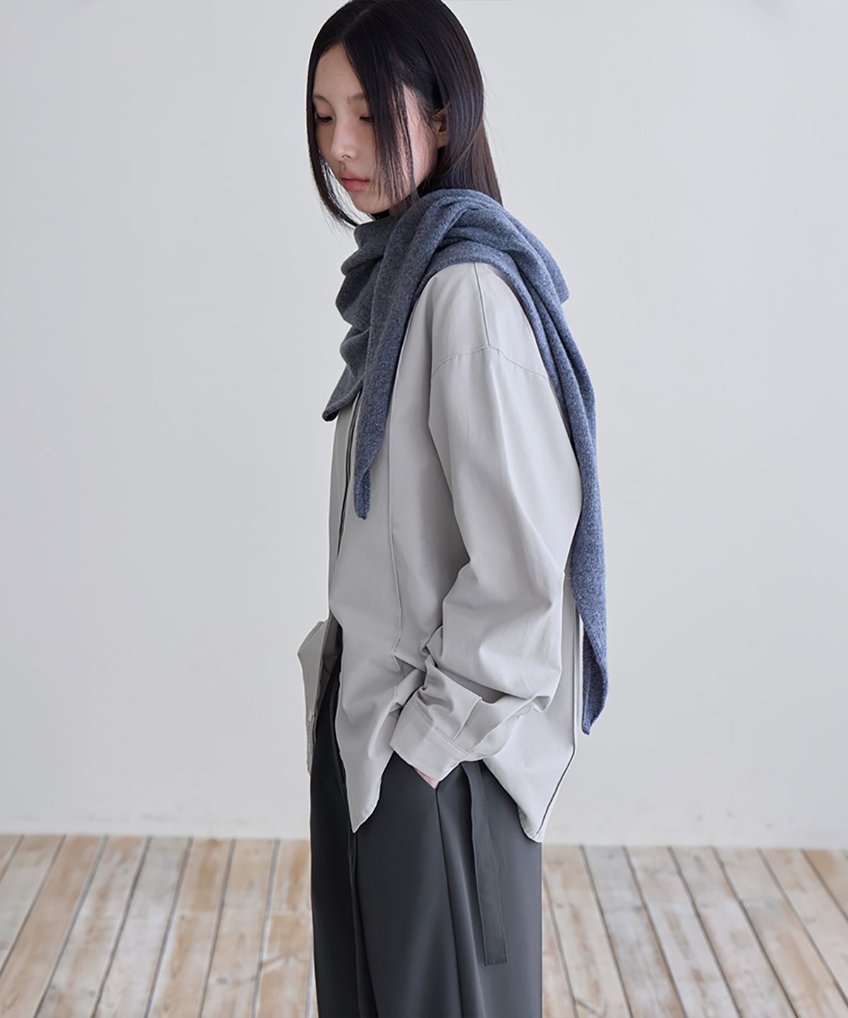 런던다다(LONDONDADA) Essential Oversized Shirt, L.GREY