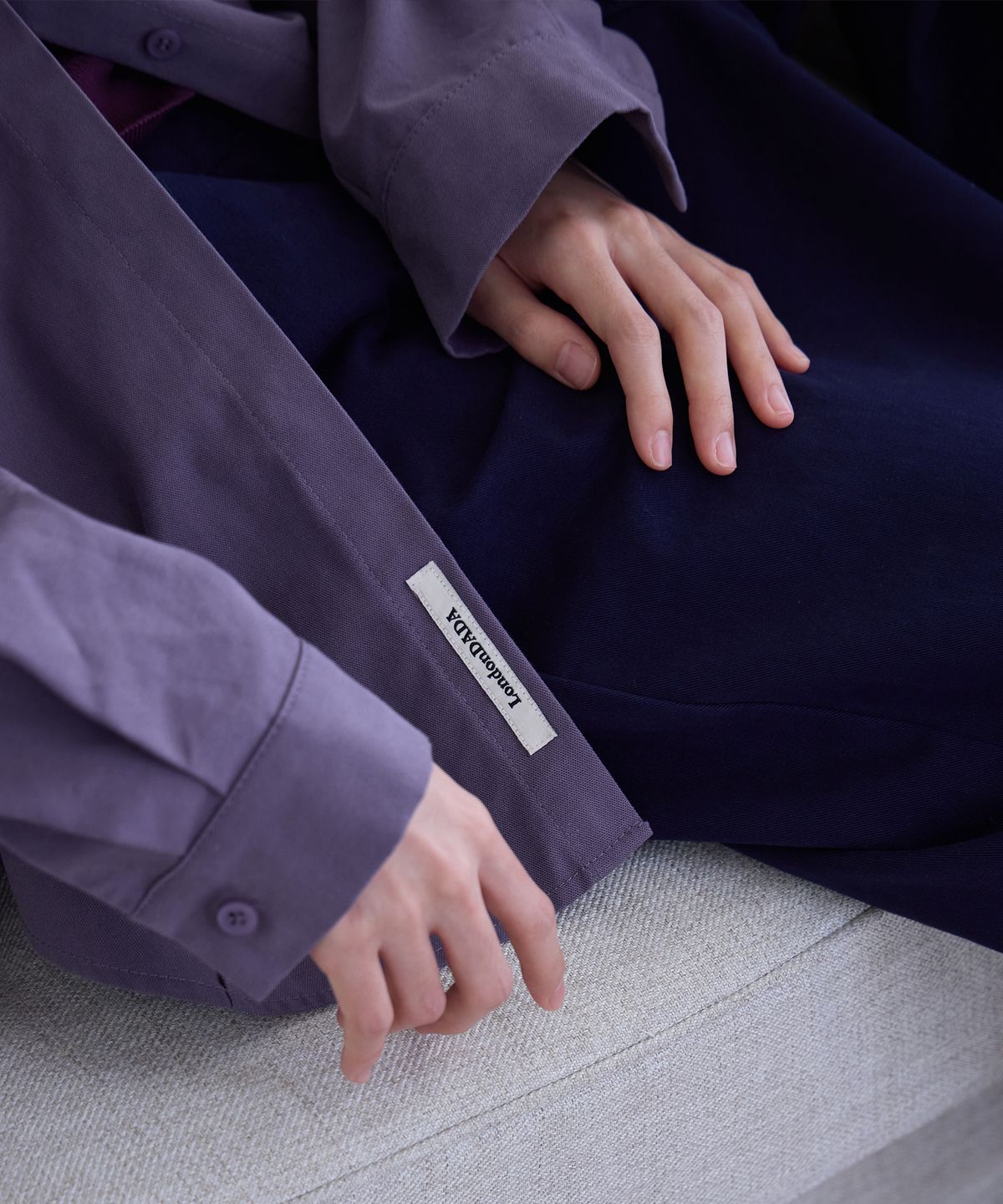 런던다다(LONDONDADA) Essential Oversized Shirt, MUTED PURPLE