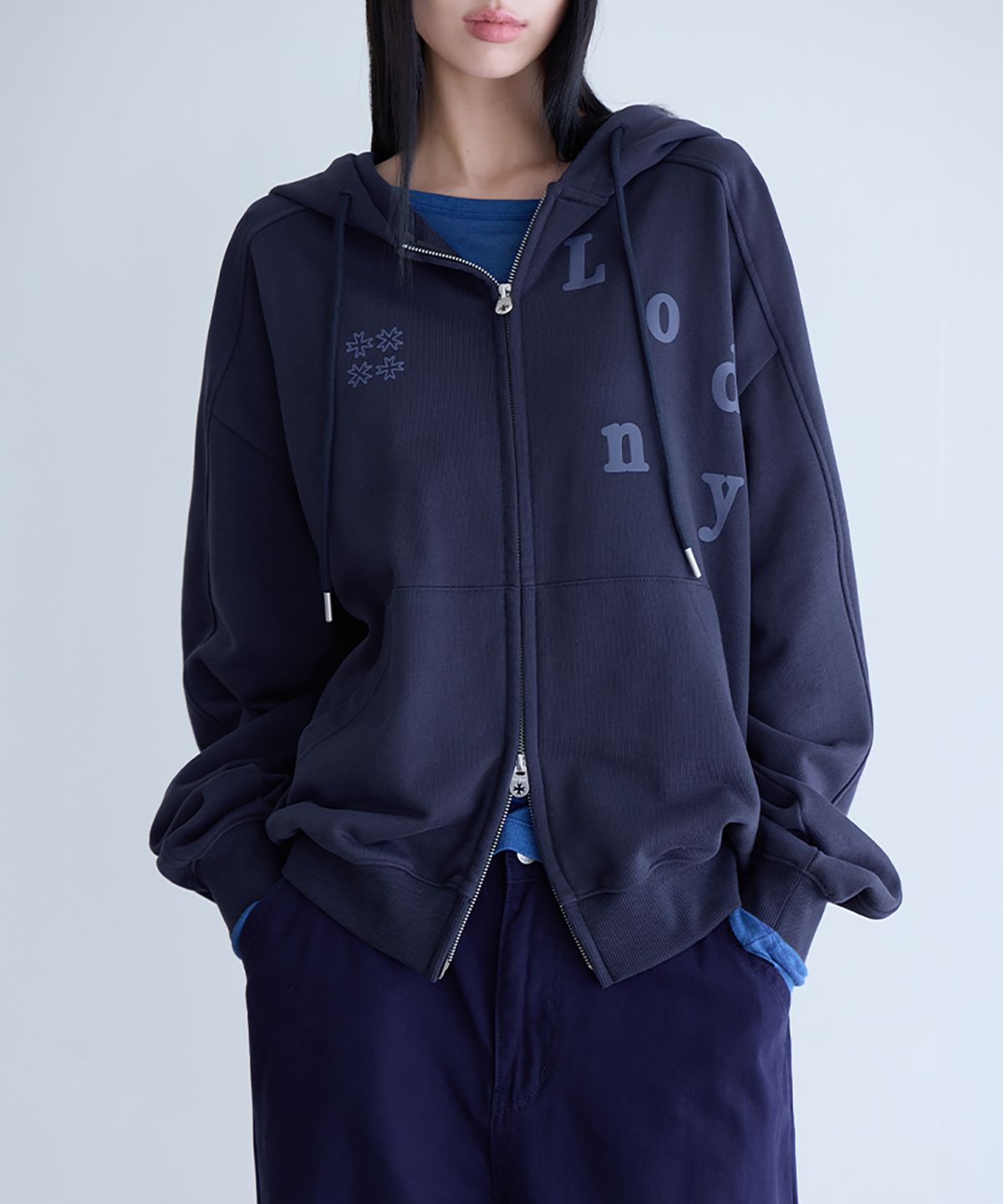 런던다다(LONDONDADA) Londy Hoodie Zip-up, NAVY