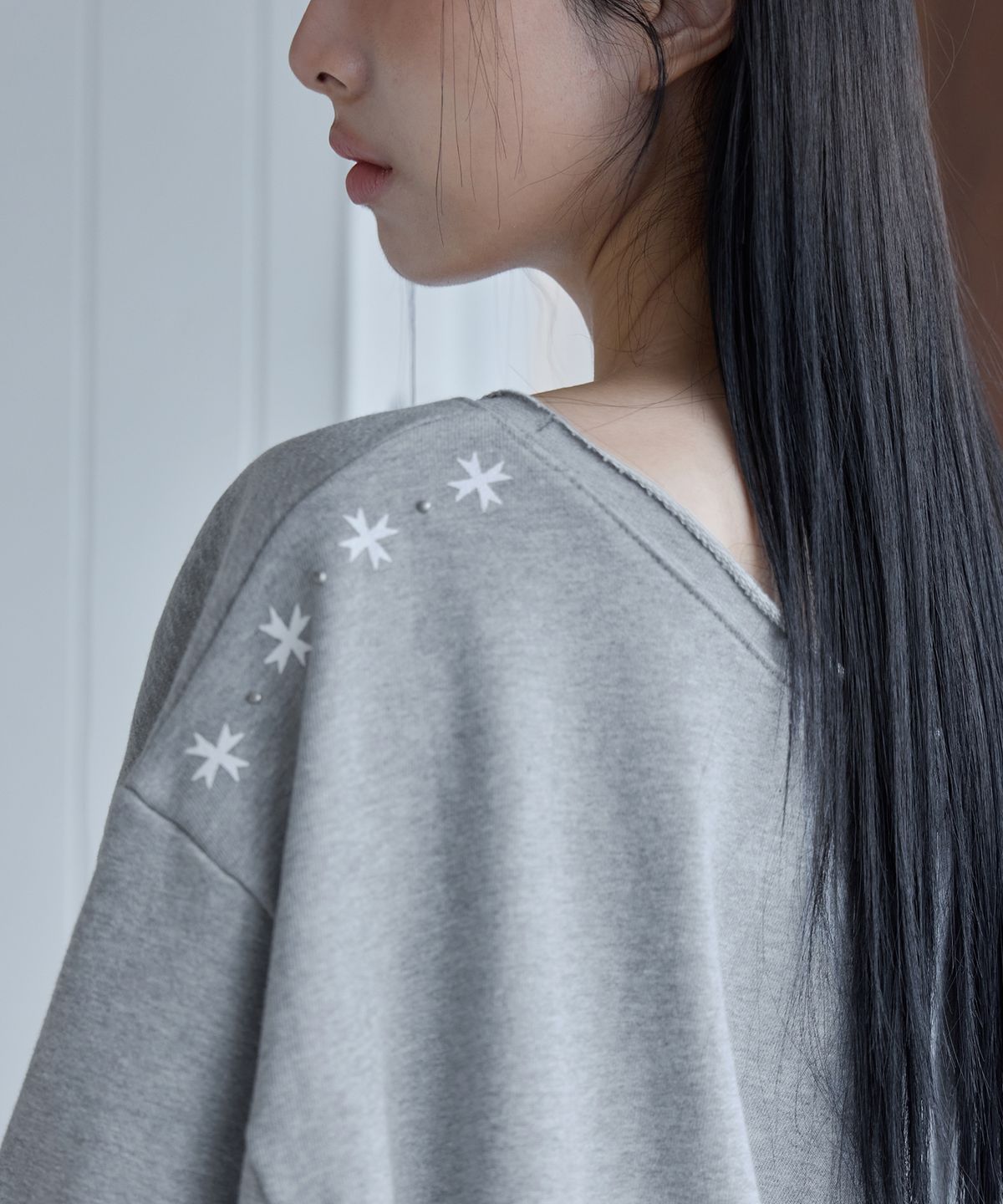 런던다다(LONDONDADA) LONDY Cut Off Sweatshirt, M.GREY