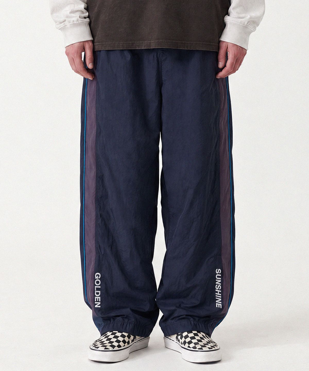 골든선샤인(GOLDEN SUNSHINE) WARM UP PANTS_Navy/Plum