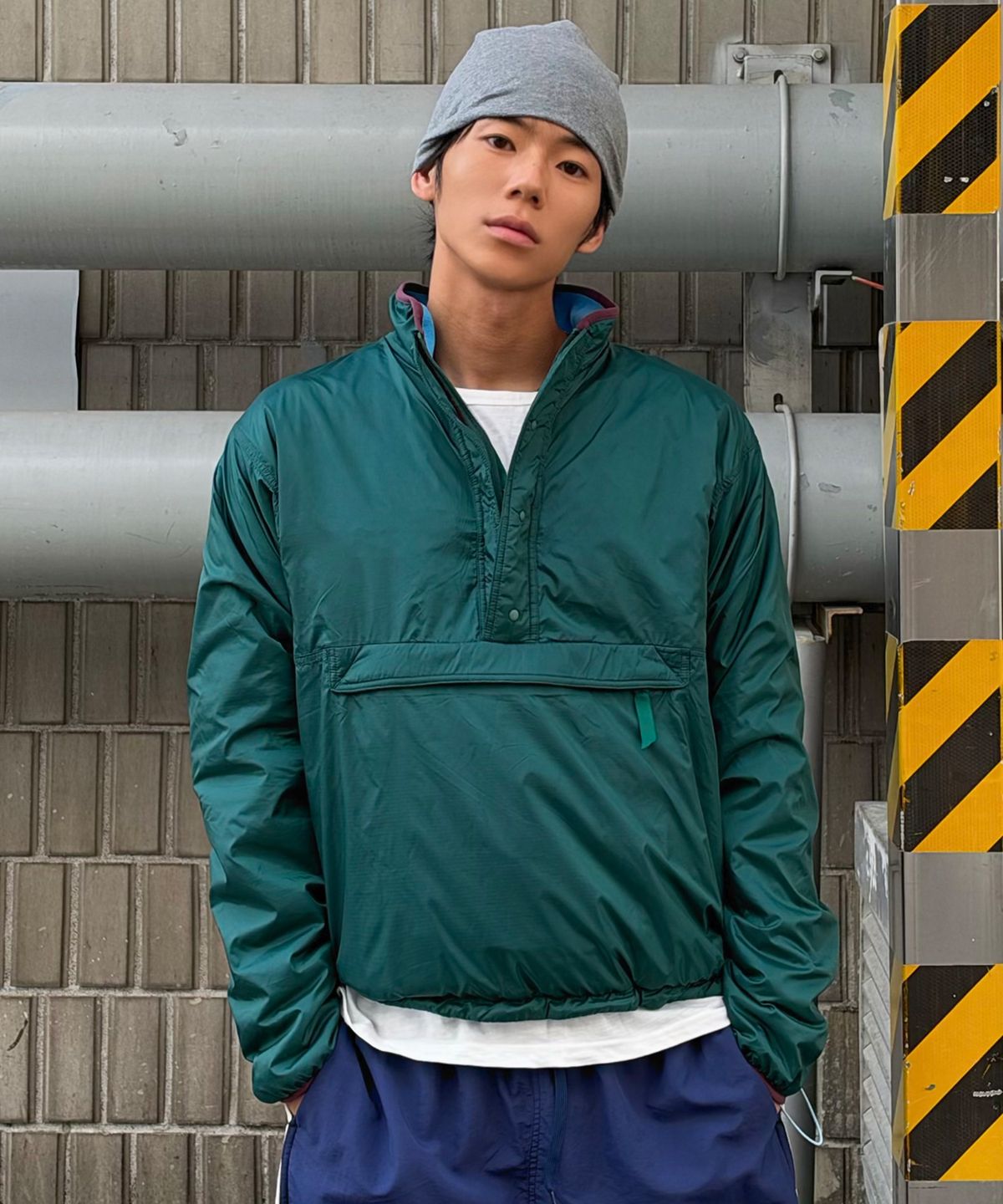 골든선샤인(GOLDEN SUNSHINE) REVERSIBLE FLEECE JUMPER_AzureBlue