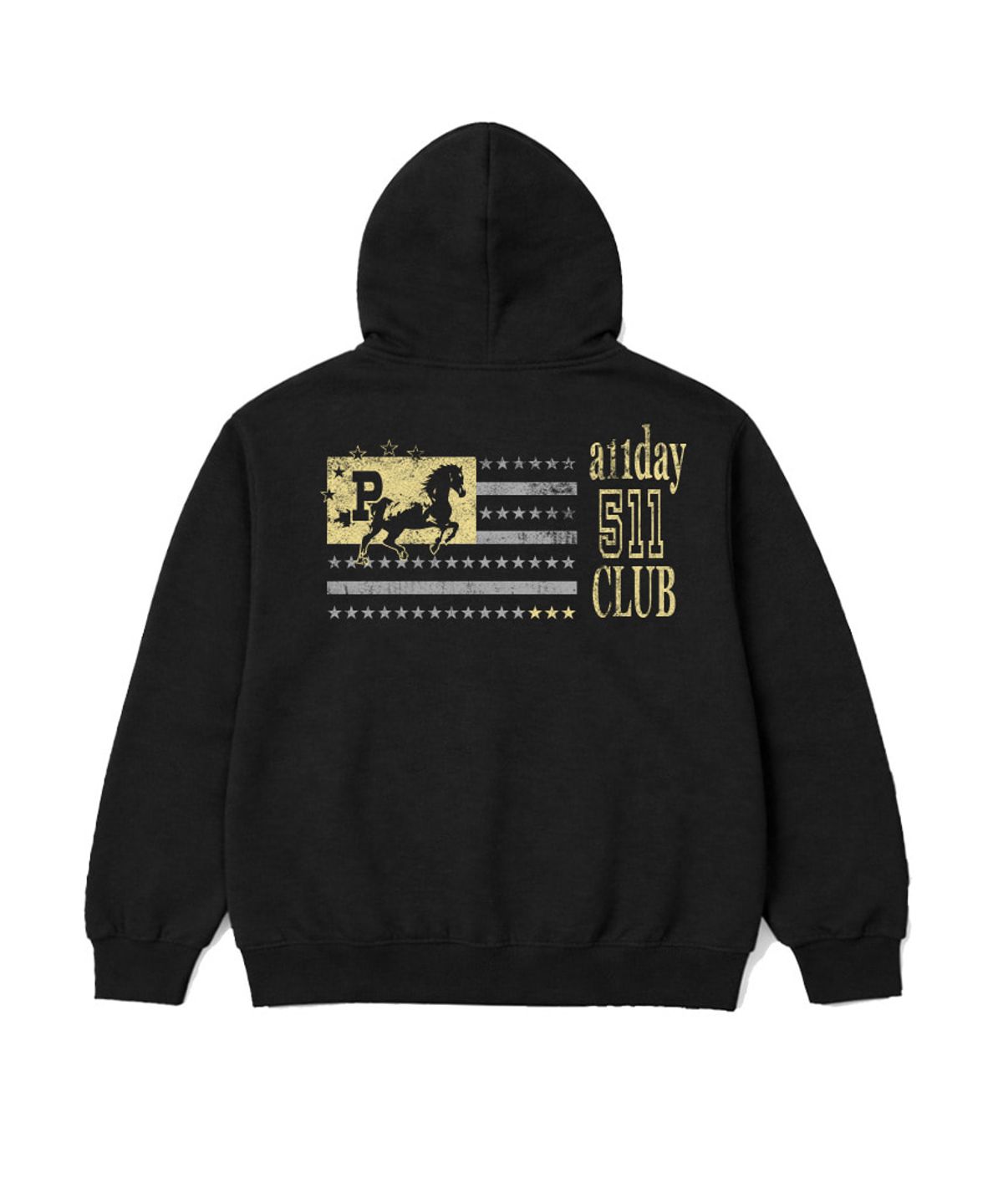 페이지시시(PAGESIISII) PPP CLUB 프린팅 투웨이 후드집업 블랙