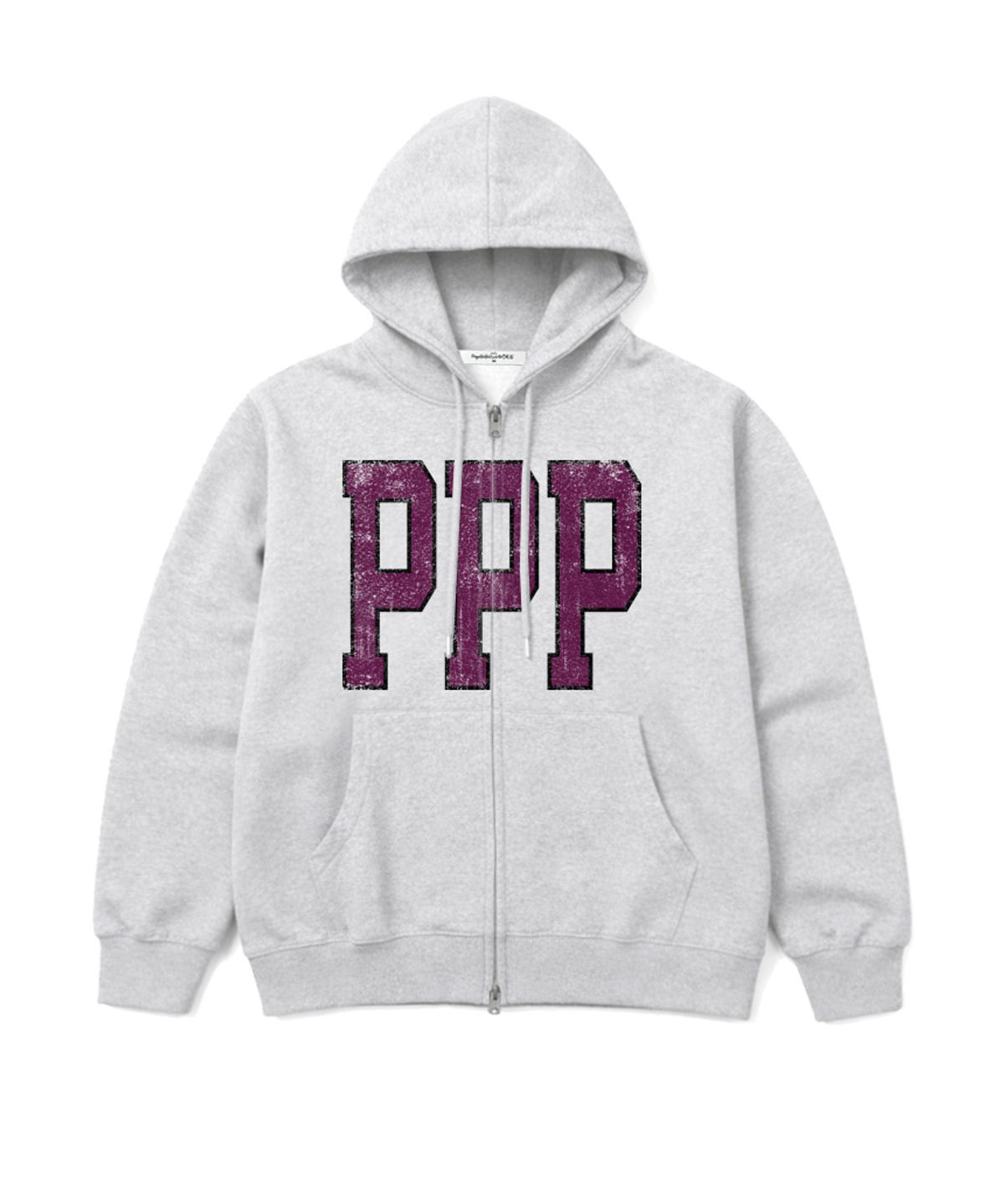 페이지시시(PAGESIISII) PPP CLUB 프린팅 투웨이 후드집업 그레이