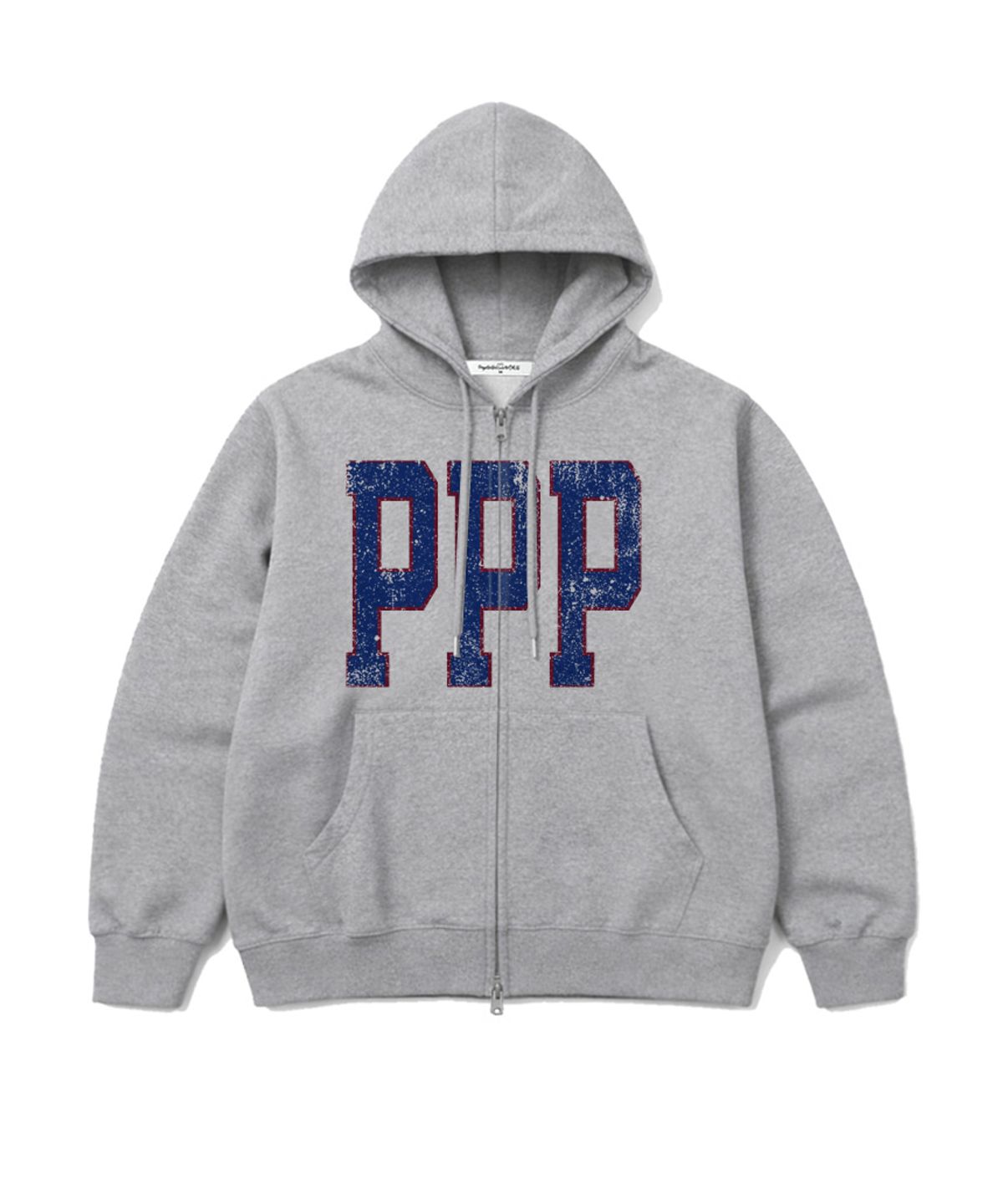 페이지시시(PAGESIISII) PPP CLUB 프린팅 투웨이 후드집업 화이트멜란지