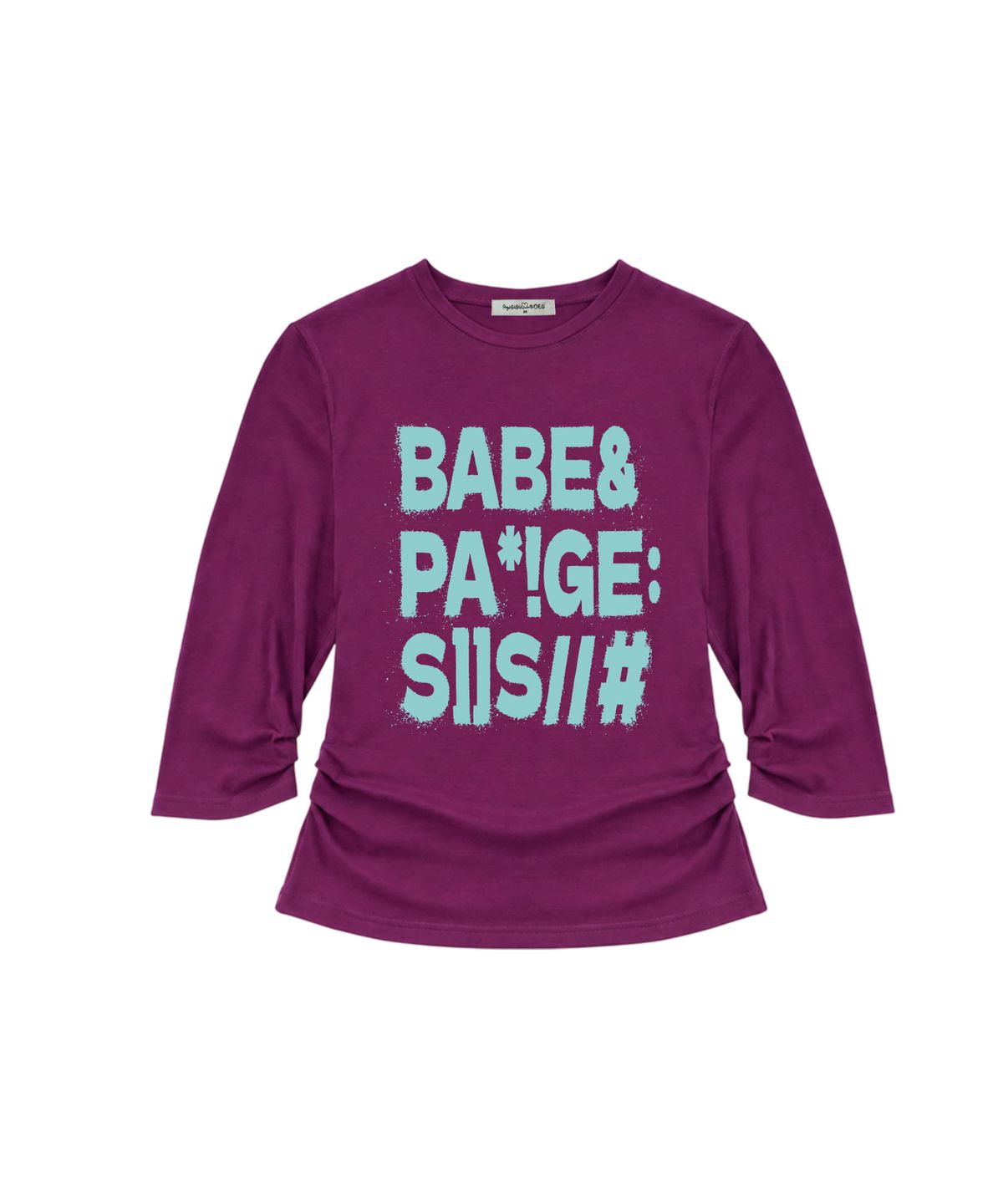 페이지시시(PAGESIISII) BABE 볼드 타이포 프린팅 7부 롱슬리브 블랙