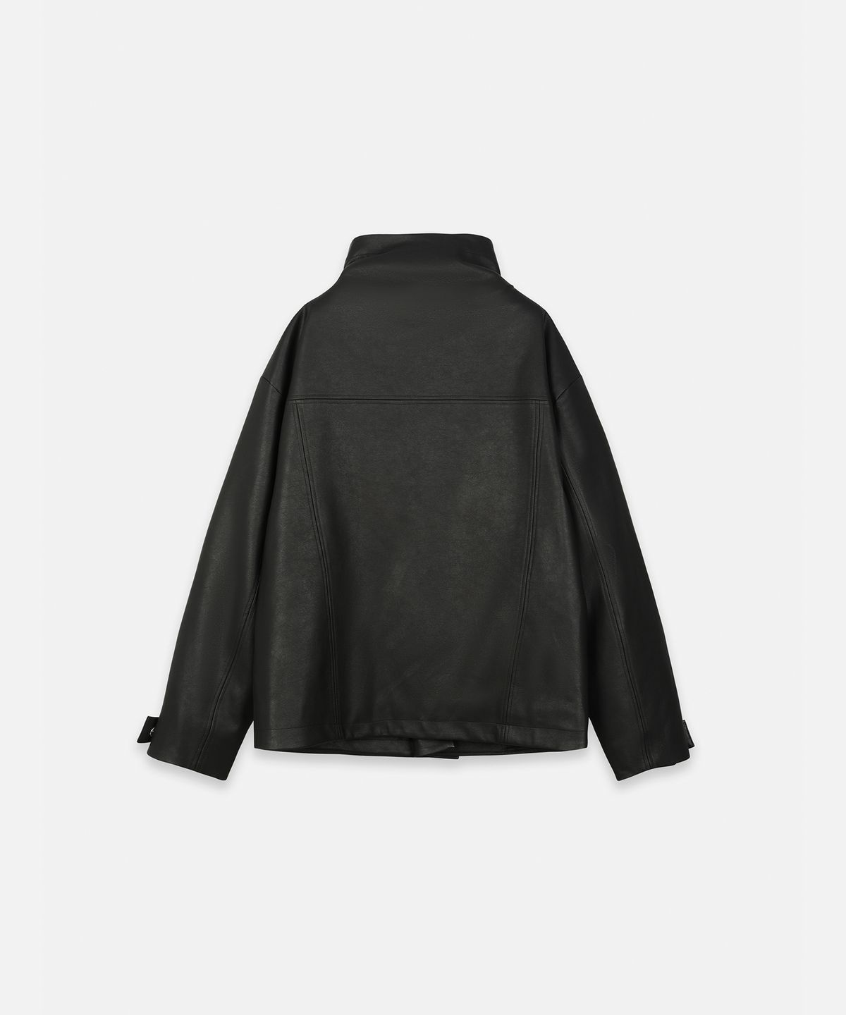 나체(NACHE) OVERSIZED LEATHER RIDER JACKET BLACK