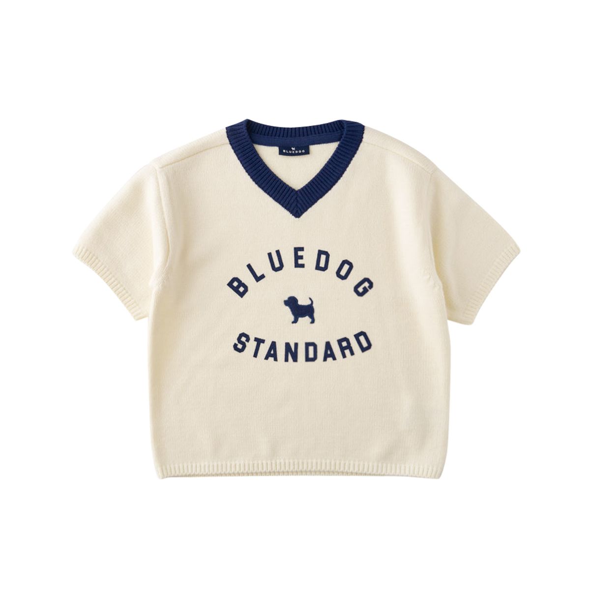 블루독(BLUEDOG) BI반팔브이넥니트 (25A25-302-01)