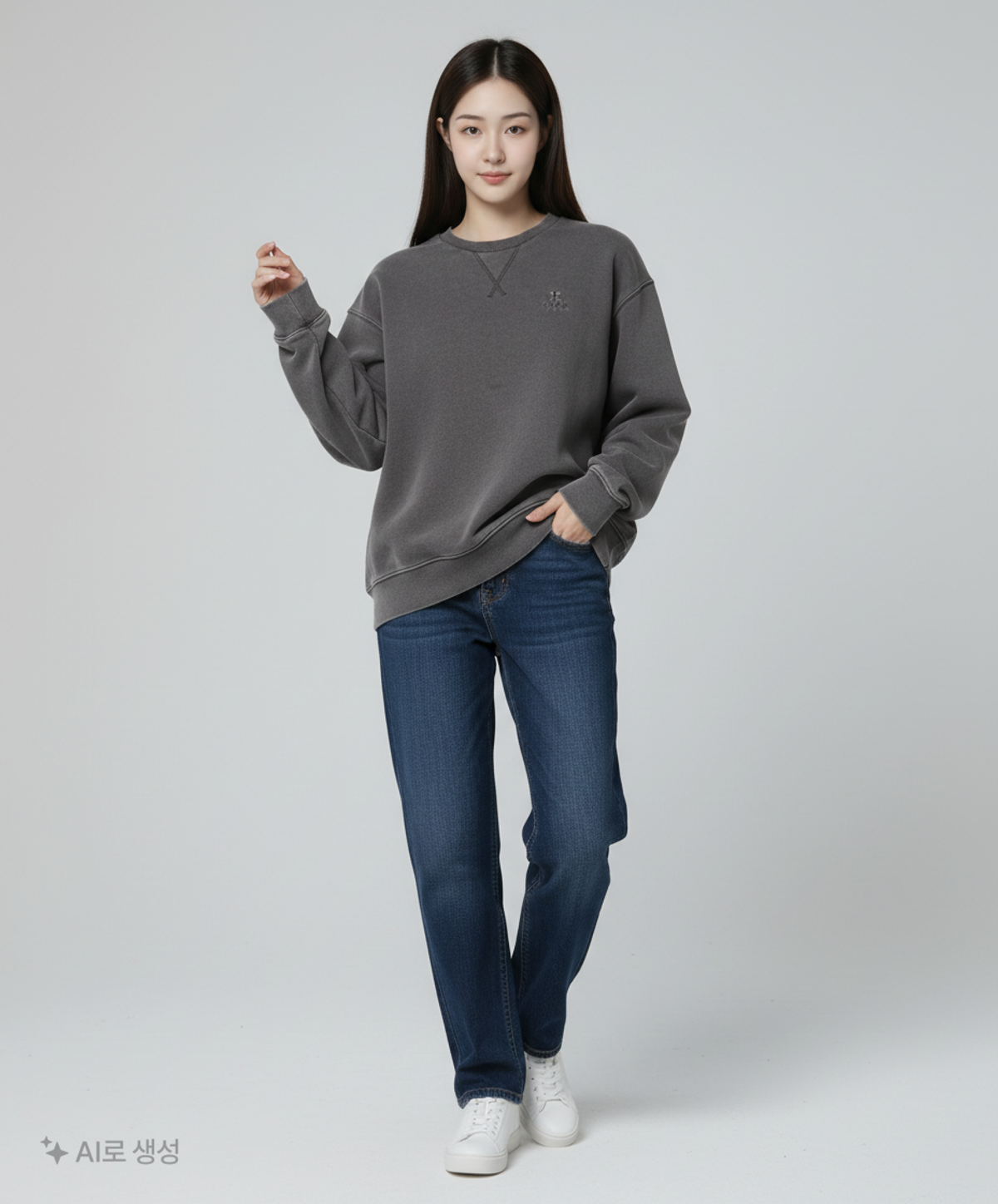 에이카(AECA) EVERYDAY AECA CLOVER SWEAT SHIRTS-WASHED CHARCOAL M
