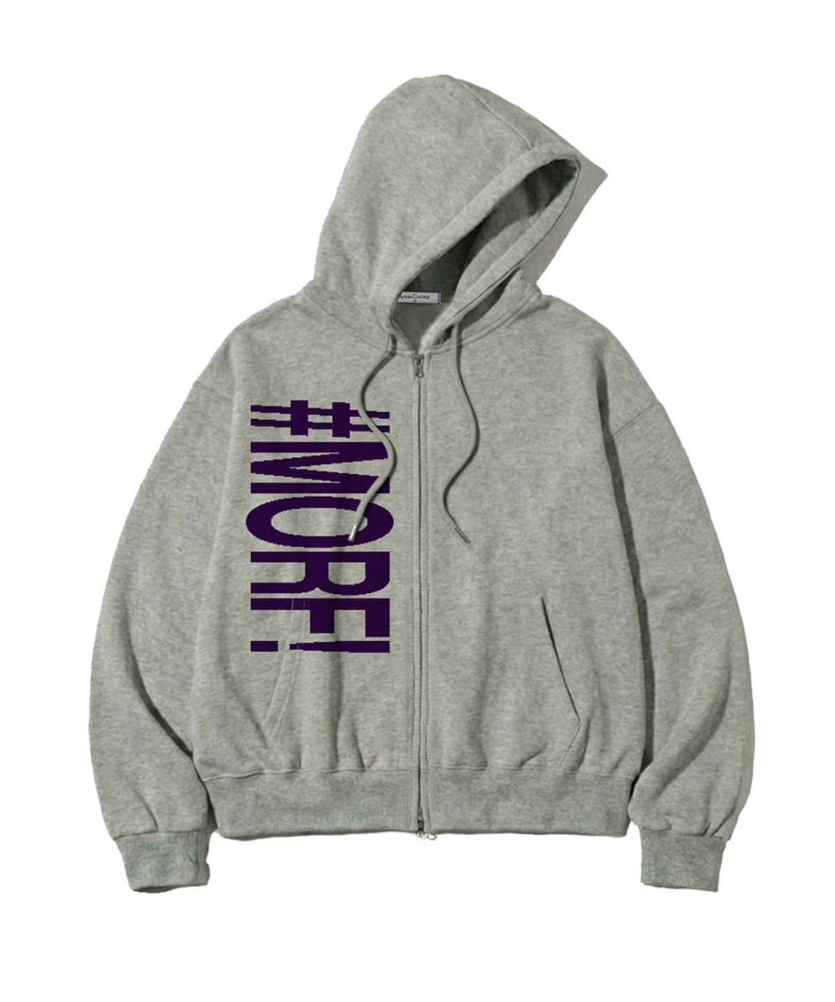 더모프하우스(THEMORFHOUSE) MORF 타이포 프린트 투웨이 후드집업 그레이