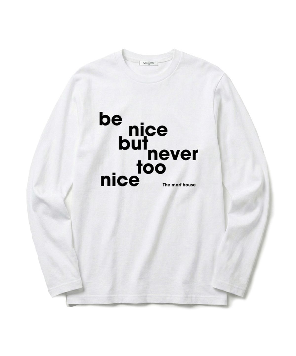 더모프하우스(THEMORFHOUSE) be nice 프린트 스탠다드핏 롱슬리브 아이보리