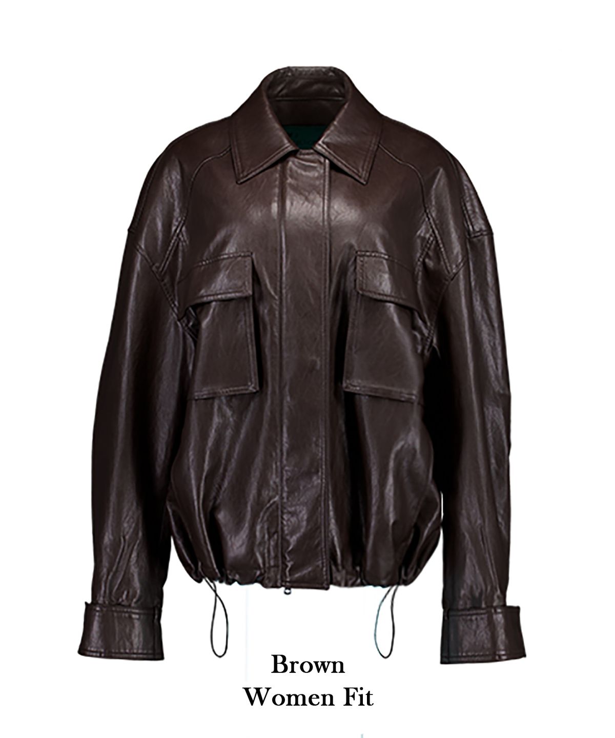이브(YIV) Faux leather over-fit jumper
