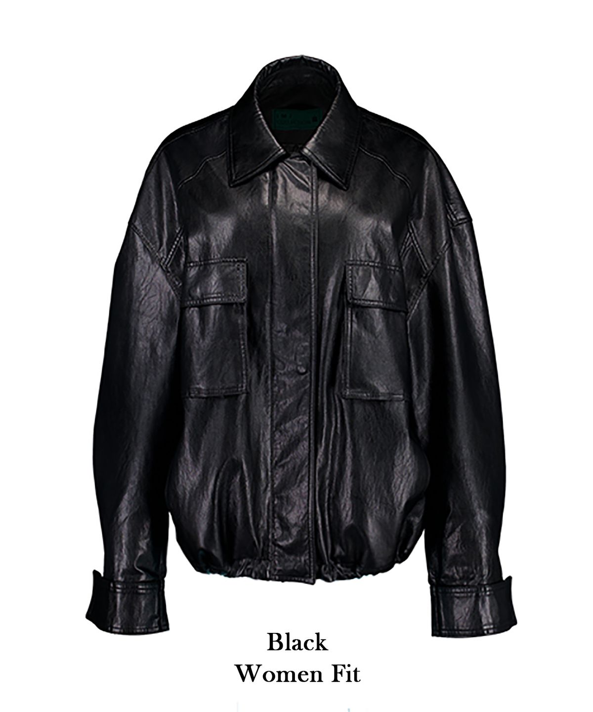 이브(YIV) Faux leather over-fit jumper