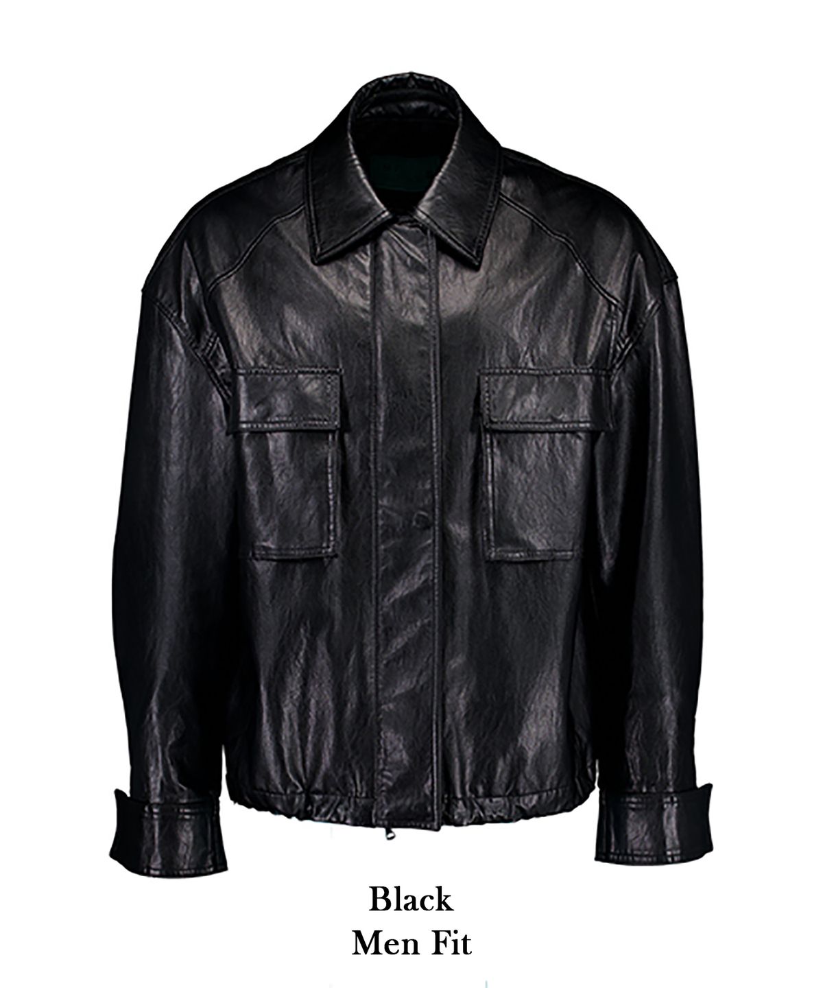 이브(YIV) Faux leather over-fit jumper
