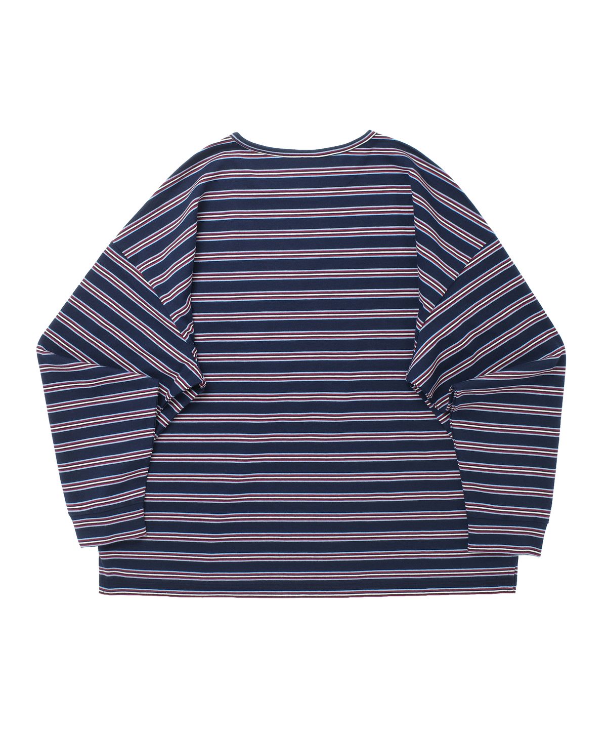 어낫띵(A NOTHING) STRIPE BINDING-NECK BOX TEE (Dark Navy)